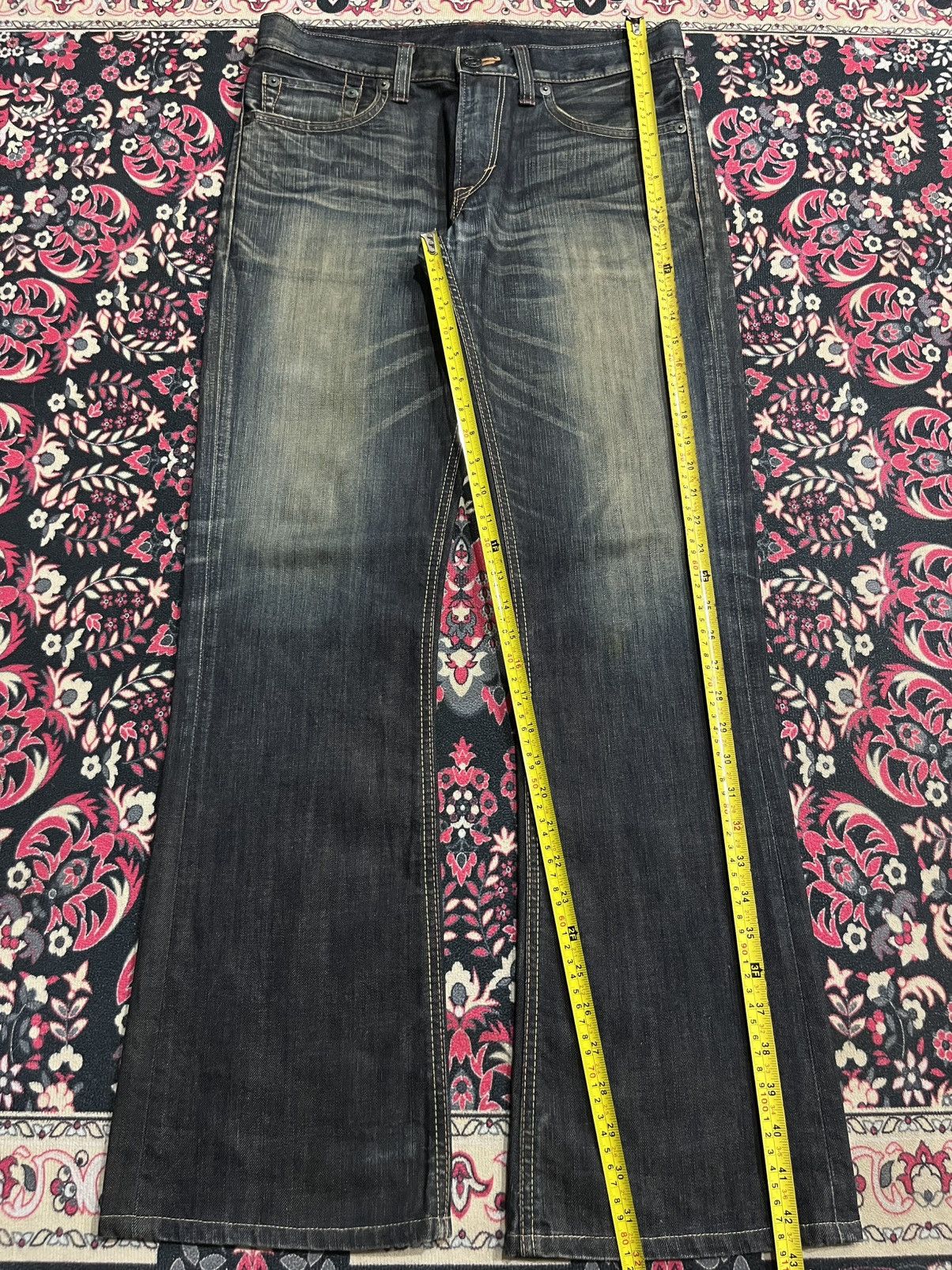 Edwin Vintage Edwin 512 Made in Japan Dark Washed Flare Jeans Size US 31 - 12 Thumbnail