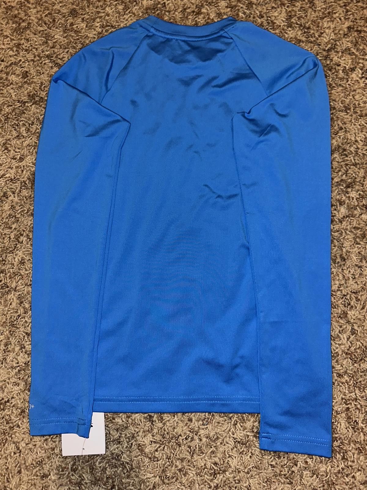 Nike Nike Big Kids (Girl’s) Essential Long Sleeve Hydroguard Blue Shirt Size XXS / US 00 / IT 34 - 7 Thumbnail