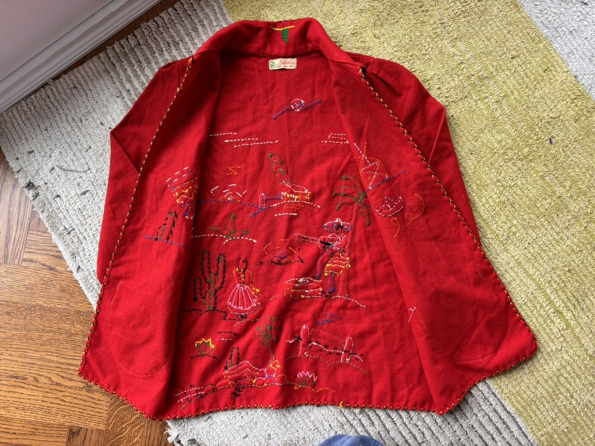 Vintage 1940s Mexican Wool Jacket 1950s Vintage Embroidered By Mikes Size M / US 6-8 / IT 42-44 - 6 Thumbnail