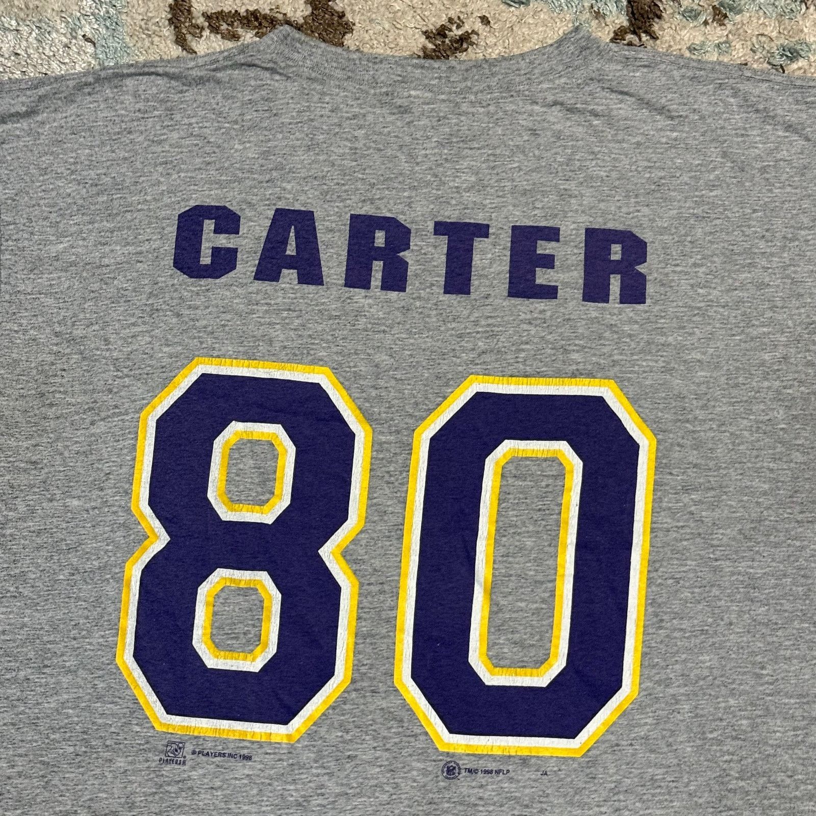 NFL Vintage 1998 Minnesota Vikings Cris Carter Shirt XL #80 NFL Size US XL / EU 56 / 4 - 4 Thumbnail