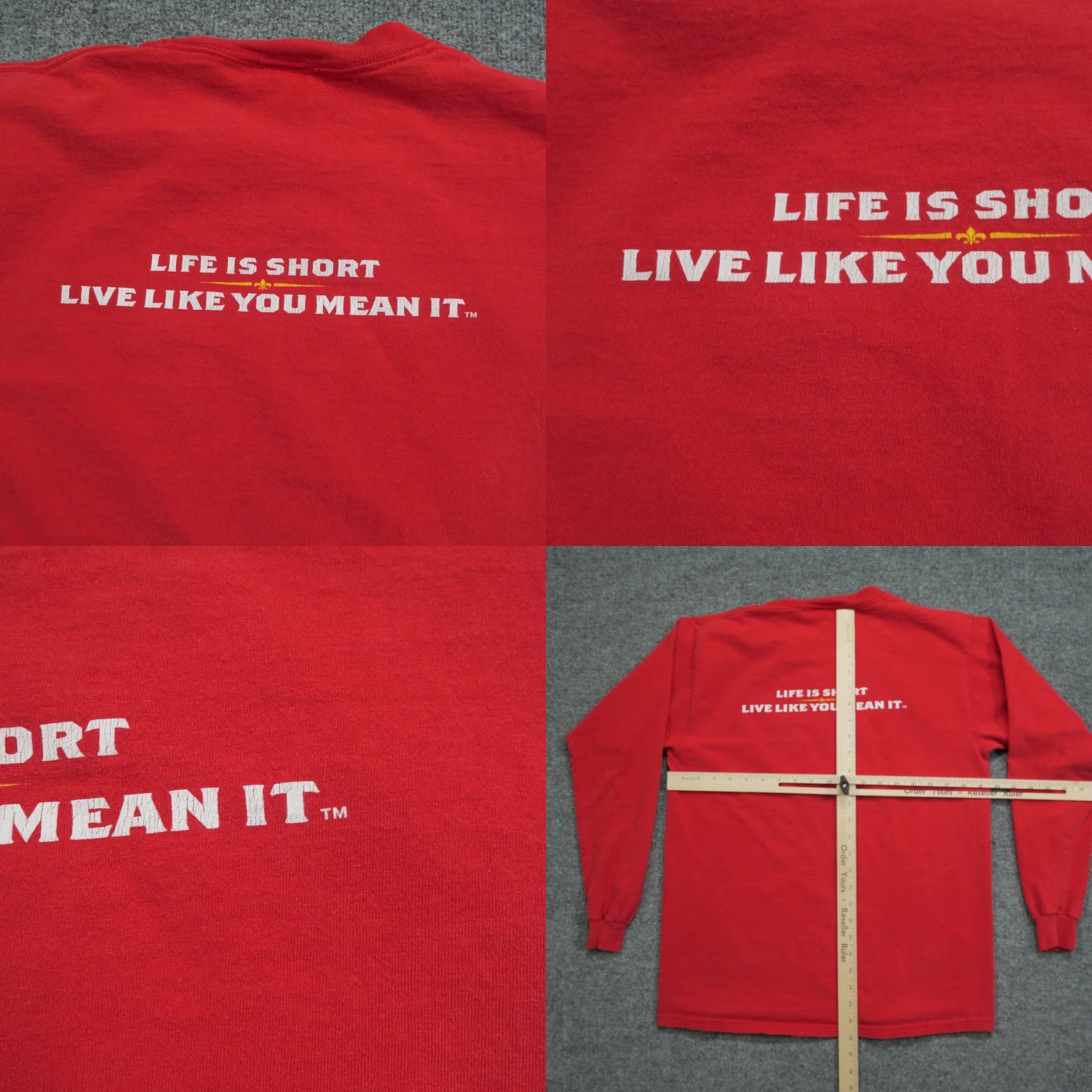 Vintage VINTAGE Bacardi Mens T-Shirt Shirt Regular Crew Neck Long Sleeve Red Cotton Logo 90s Art Size US M / EU 48-50 / 2 - 8 Thumbnail
