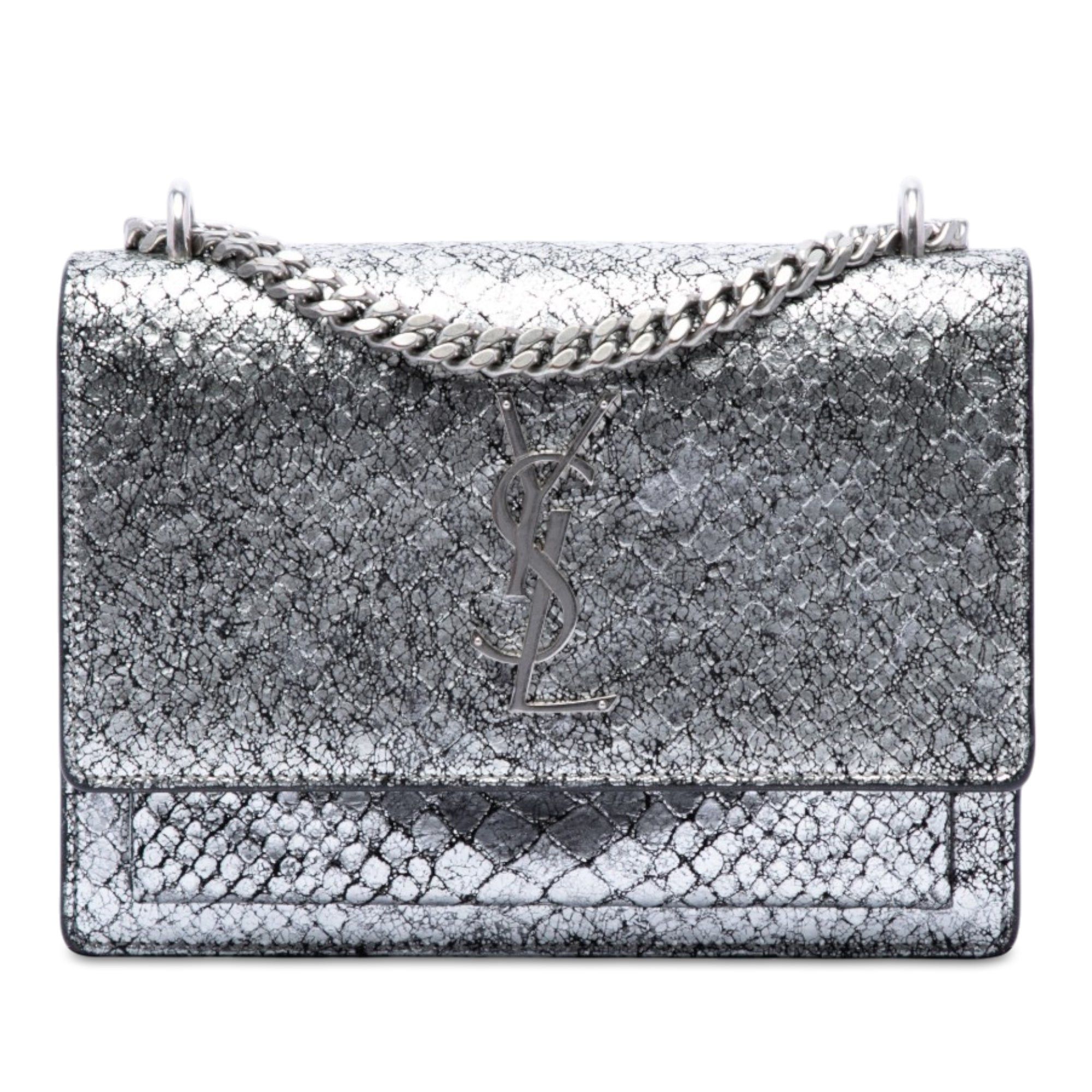 Saint Laurent Paris Python Embossed Leather Monogram Sunset Crossbody Size ONE SIZE - 1 Thumbnail