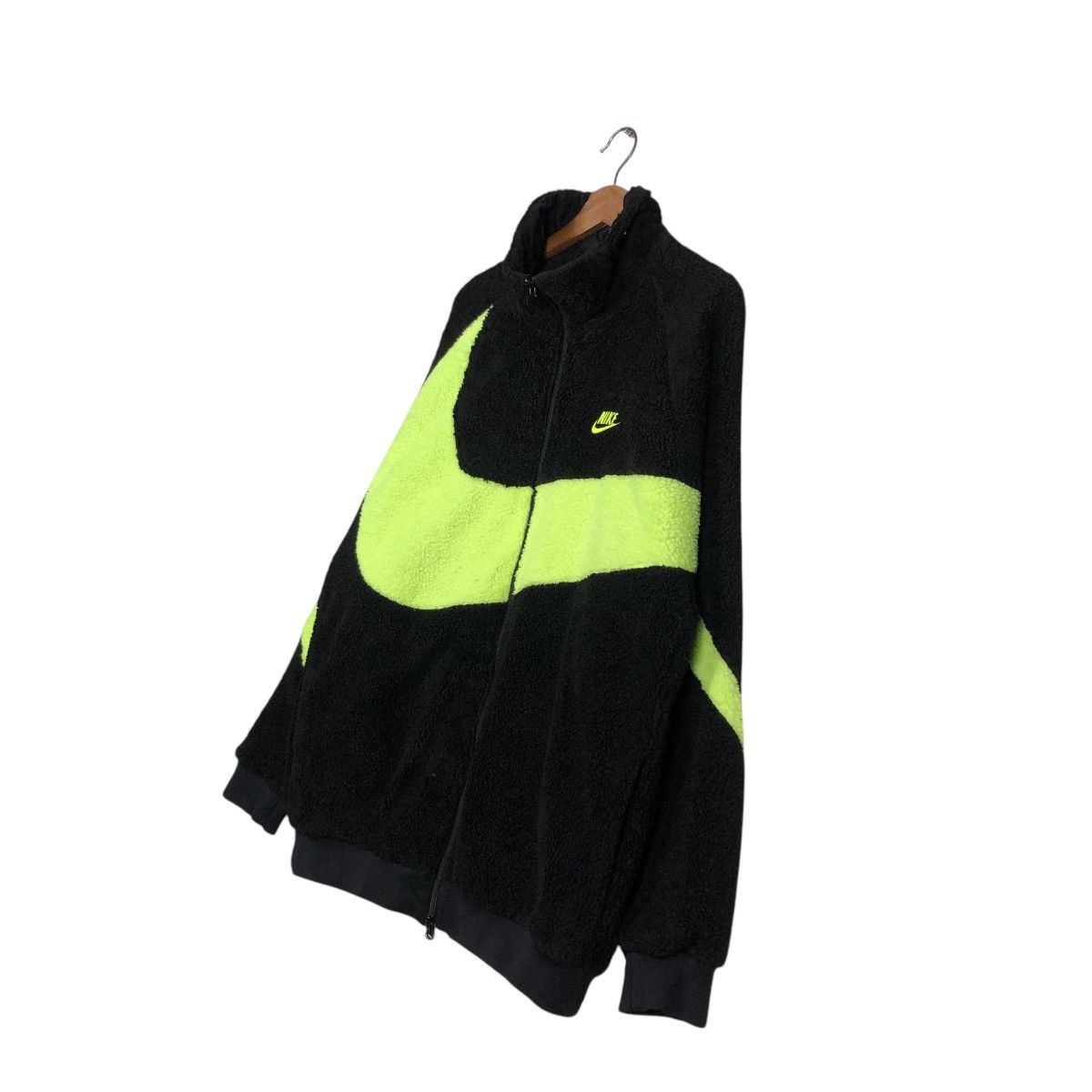 Nike 🔥VINTAGE FLEECE BOMBER JACKET NIKE BIG SWOOSH LOGO Size US XXL / EU 58 / 5 - 4 Thumbnail