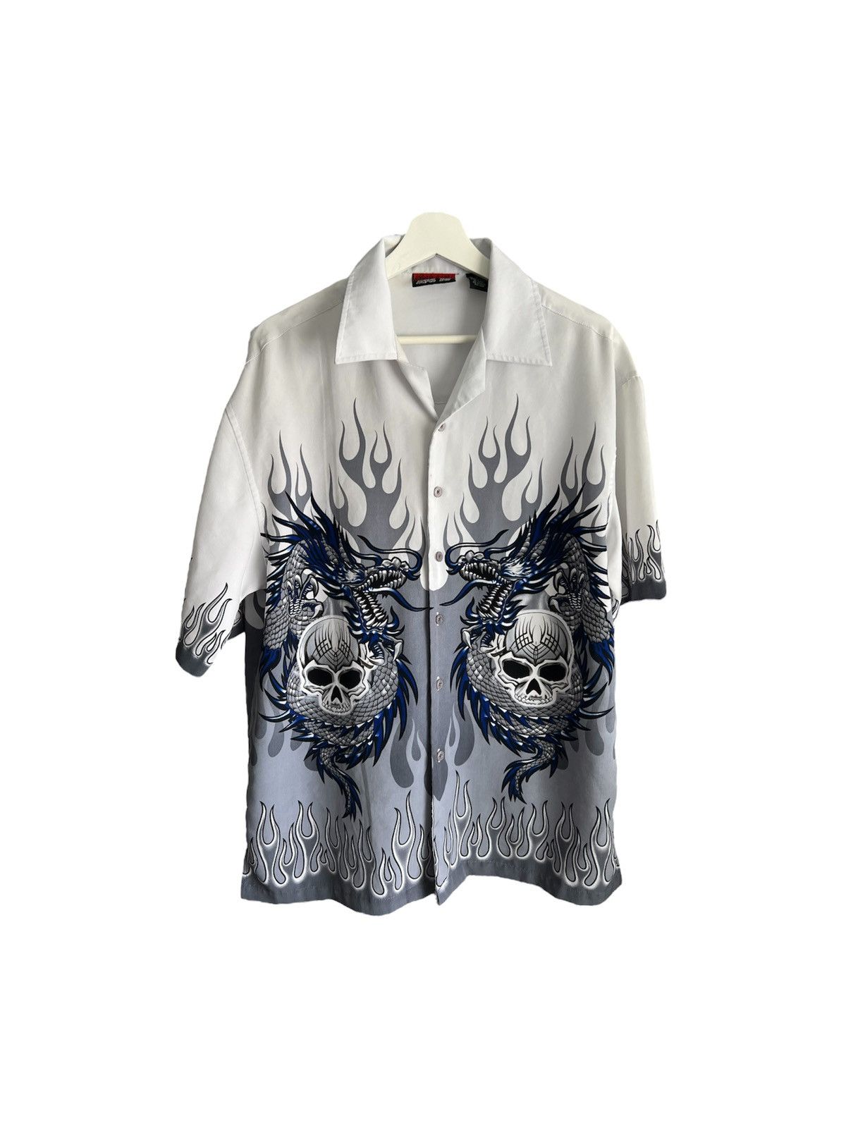 Vintage Y2K Tribal Dragon Skull Shirt Size US M / EU 48-50 / 2 - 1 Thumbnail