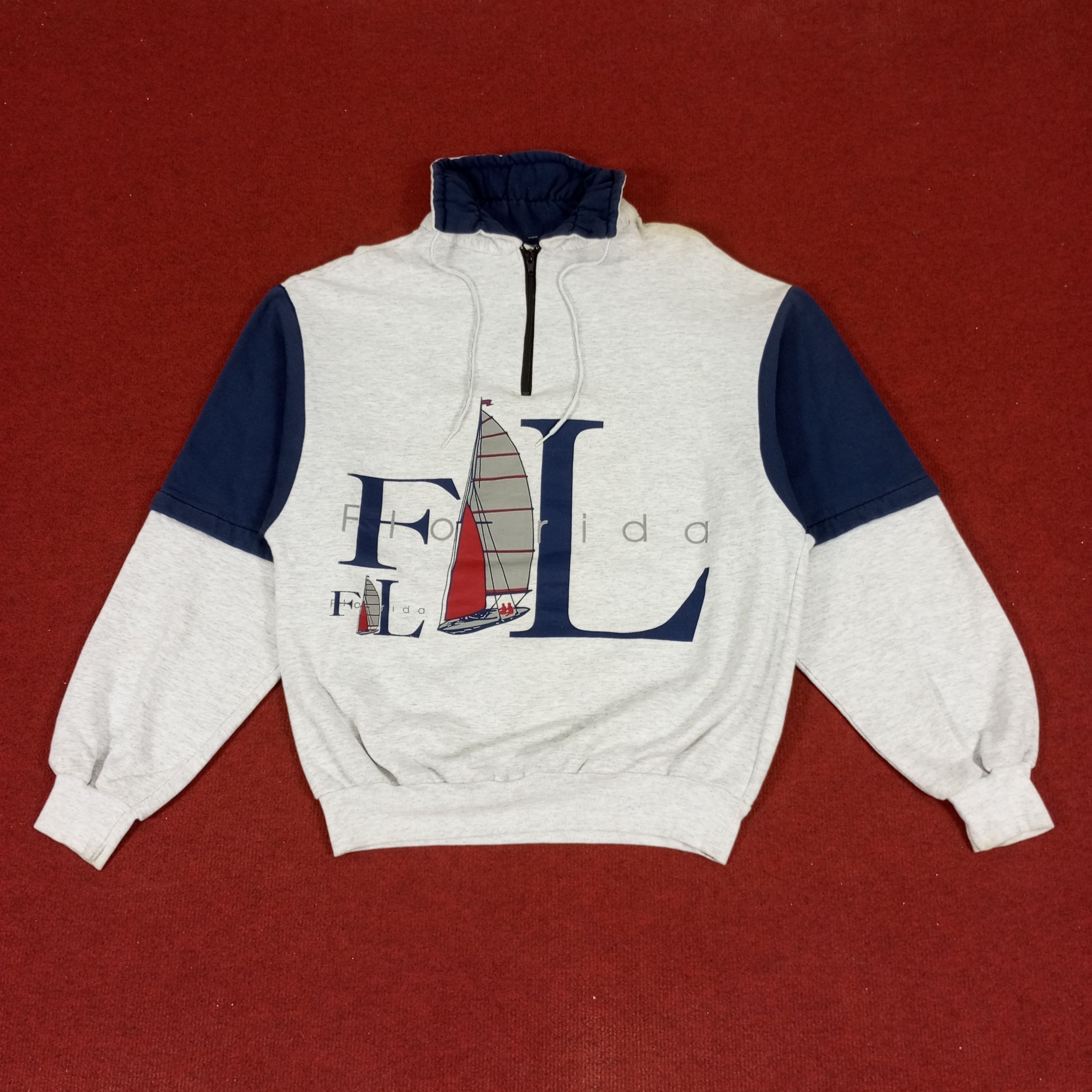 Vintage Florida Nice Design Vintage Half Zipper Sweatshirt Size US L / EU 52-54 / 3 - 1 Thumbnail