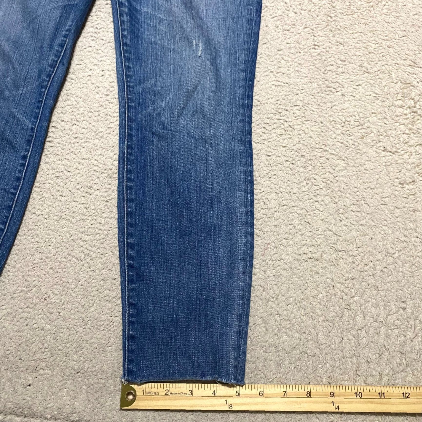 Madewell Madewell Jeans Womens Blue Denim High Rise Skinny 29 in. Distressed 5-Pocket Regular Rise Button Zip Hem Size 29" - 5 Thumbnail