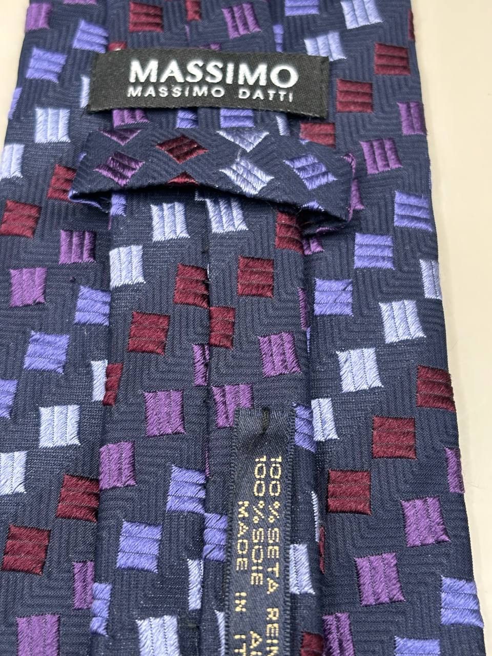Massimo Dutti Massimo Datti Italy 100% Silk Geometric Textured Tie Size ONE SIZE - 4 Thumbnail