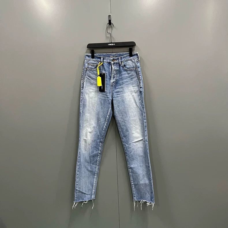 Saint Laurent Paris Saint Laurent Floral Denim Pants Size 29-2505 Size US 29 - 1 Thumbnail