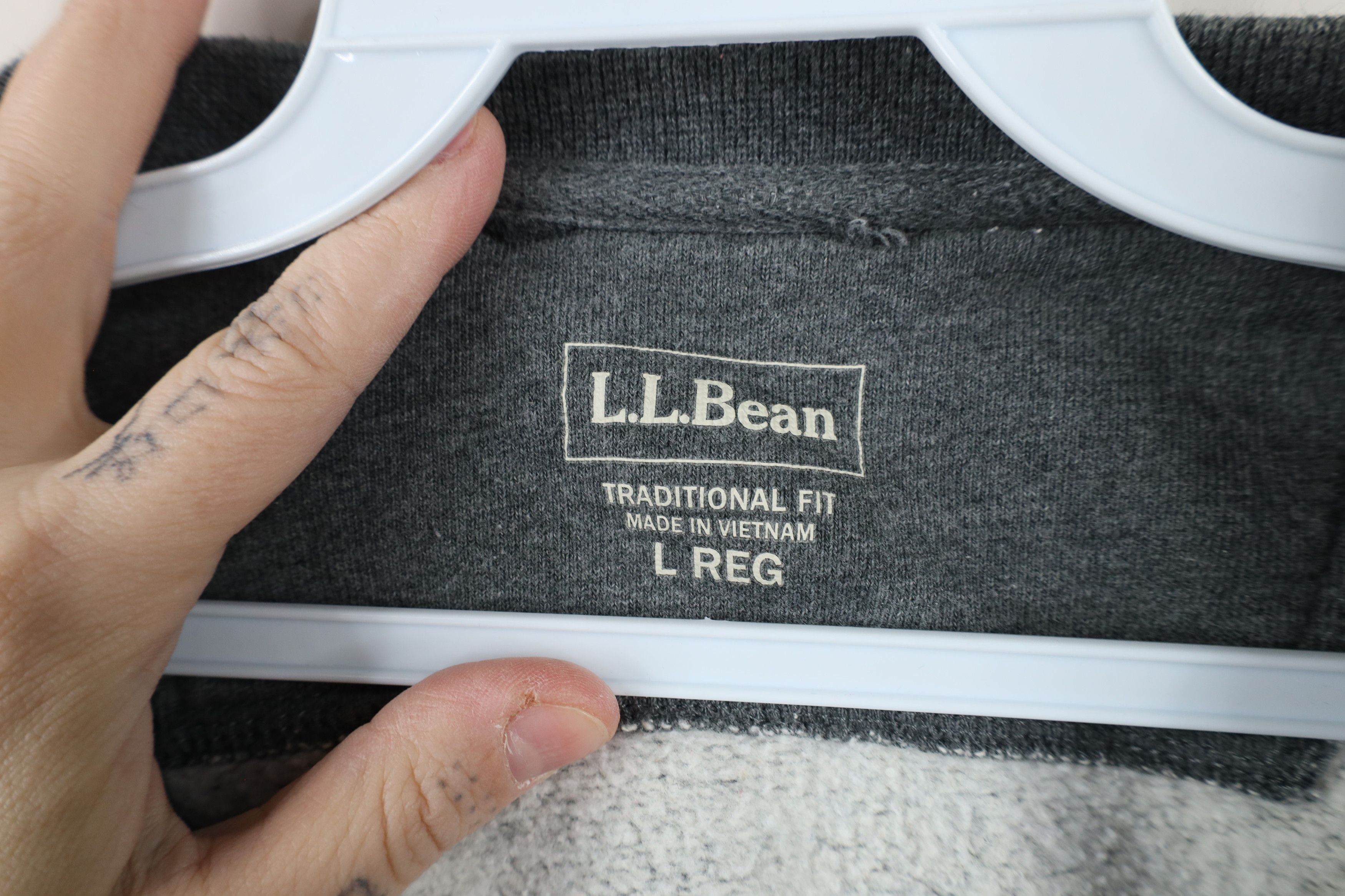 L.L. Bean × Vintage Vintage LL Bean Blank Crewneck Sweatshirt Heather Gray Size US L / EU 52-54 / 3 - 8 Thumbnail