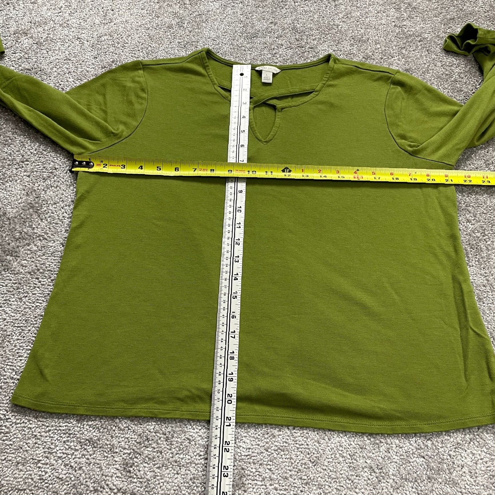 Vintage Cato Blouse Womens L Green Long Sleeve Keyhole Neck Casual Top Size L / US 10 / IT 46 - 7 Thumbnail