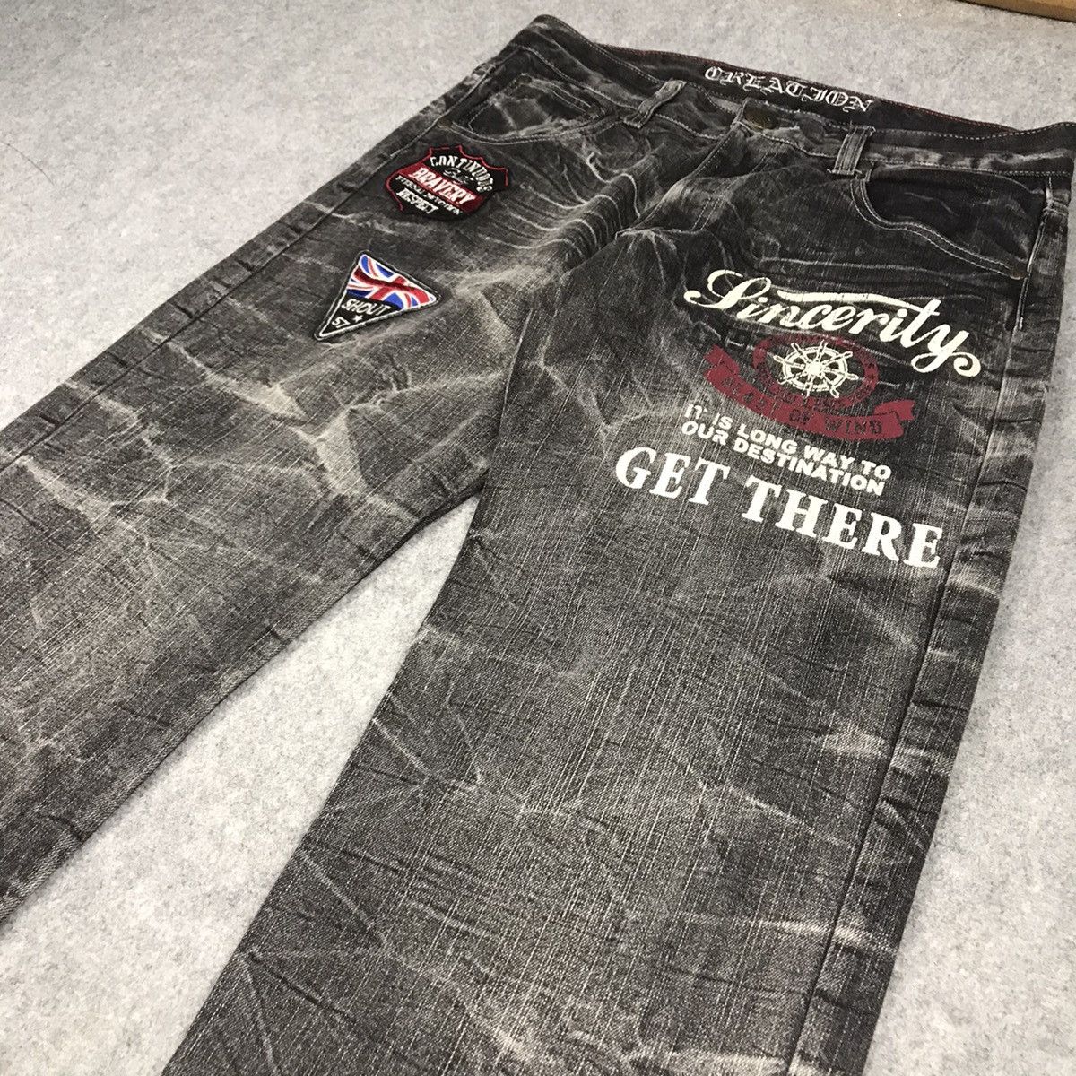 Japanese Brand BLACK FADED DENIM BELUXE CREATE BAGGY DENIM PANTS 136 Size US 32 / EU 48 - 4 Thumbnail
