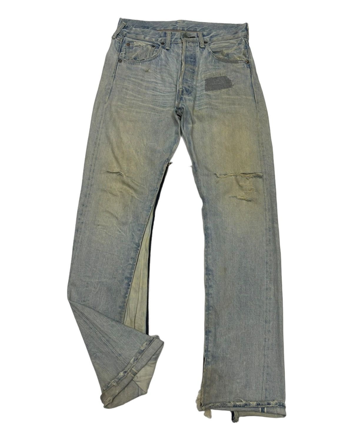 Japanese Brand × Levi's × Vintage Vintage Levis 501 Selvedge Zipper Flare Distress Denim Jeans Size US 30 / EU 46 - 6 Thumbnail
