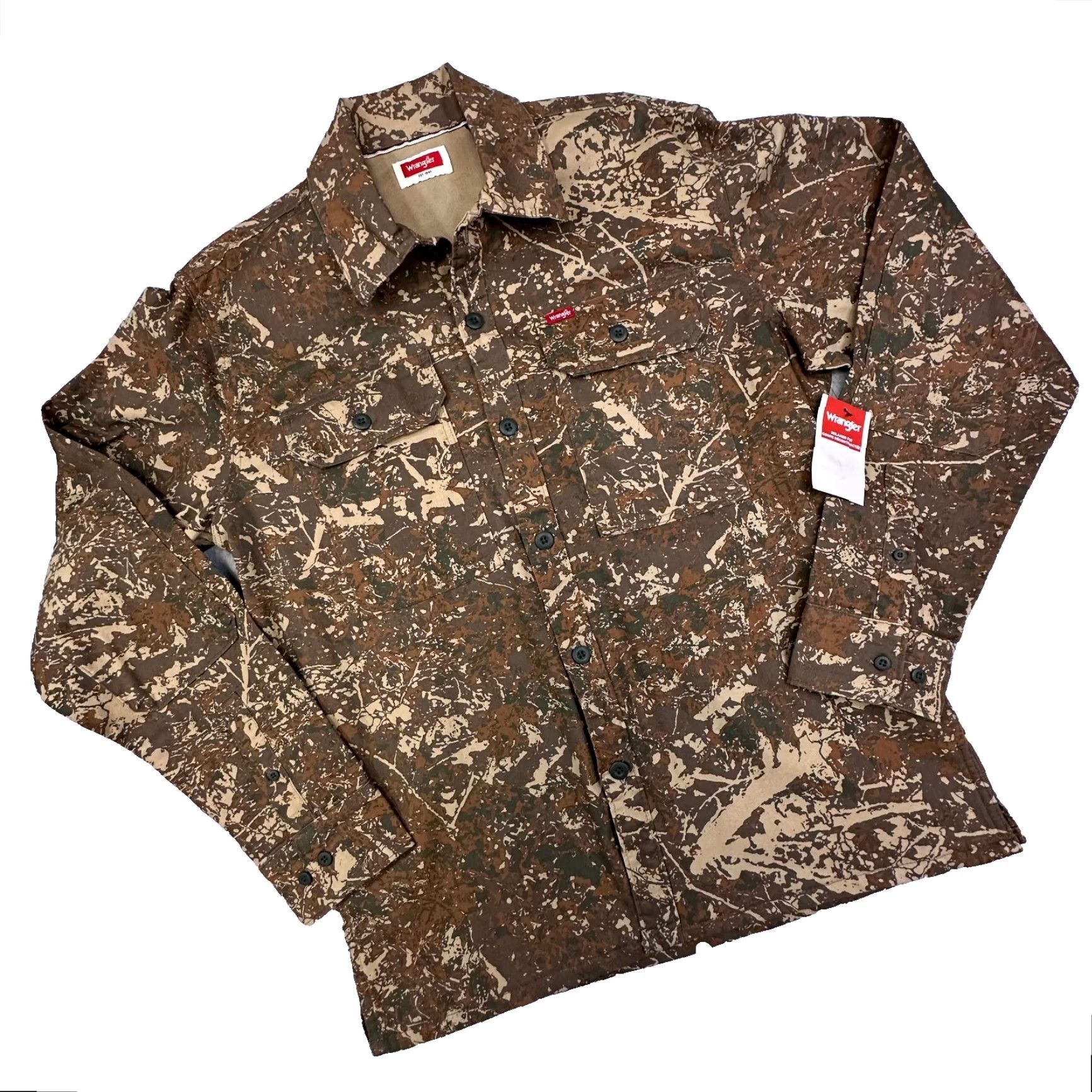 Wrangler VINTAGE Wrangler Camouflage Mens M Long Sleeve Button-Up Relaxed Fit NWT Size US M / EU 48-50 / 2 - 2 Thumbnail