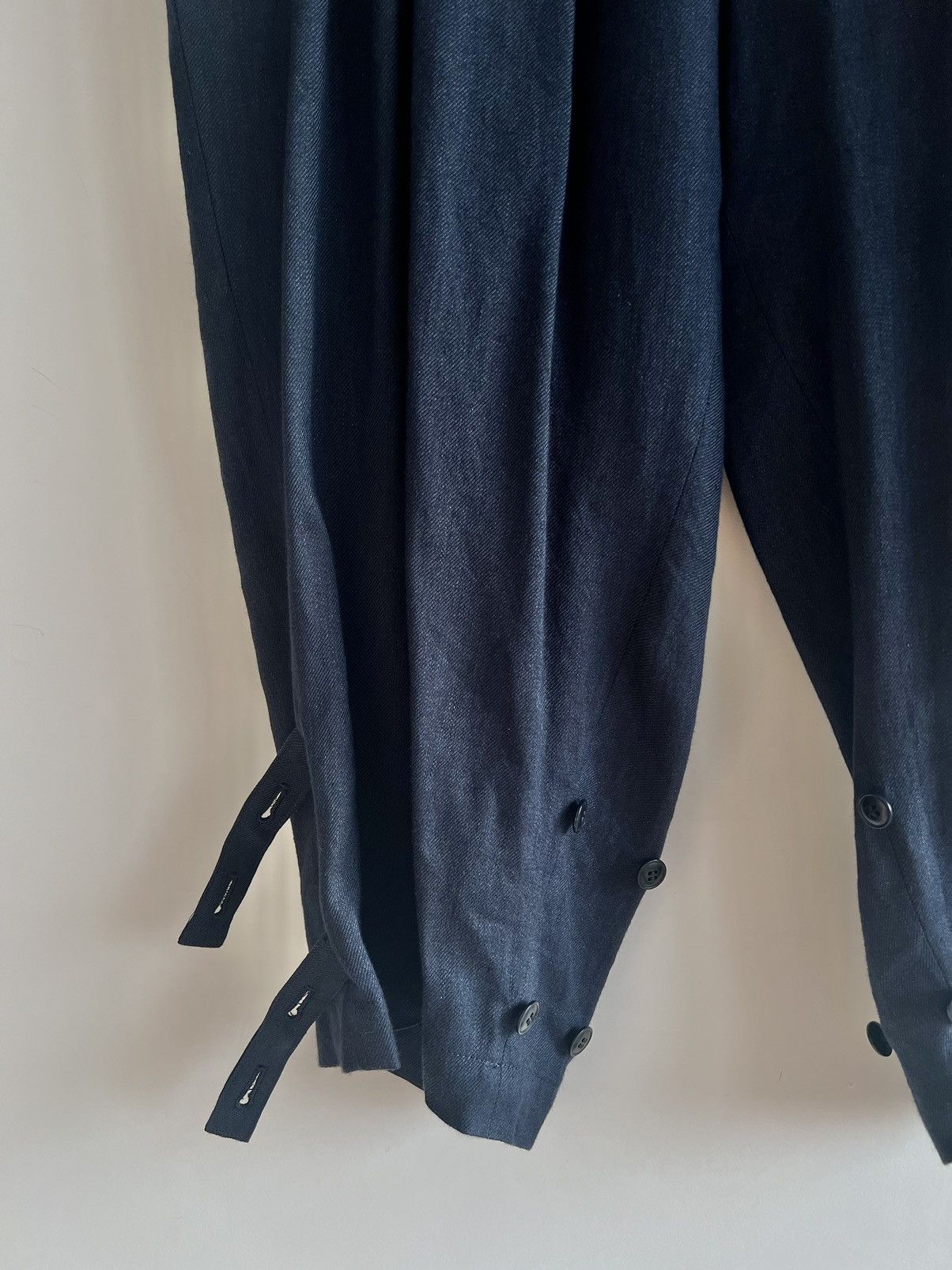 Yohji Yamamoto B Yohji Yamamoto - Hem Loops Military pants NAVY LINEN Size US 28 / EU 44 - 4 Thumbnail