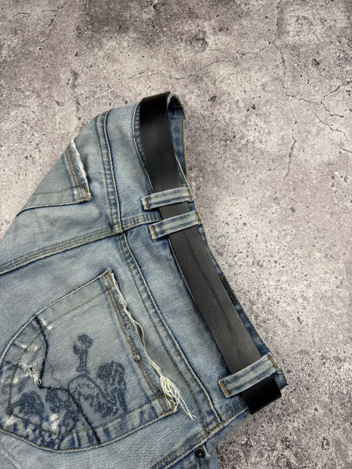 Diesel 🔥Vintage Diesel Punk Rock Gothic Skinny Leather Y2K Belt Size 30 - 5 Thumbnail