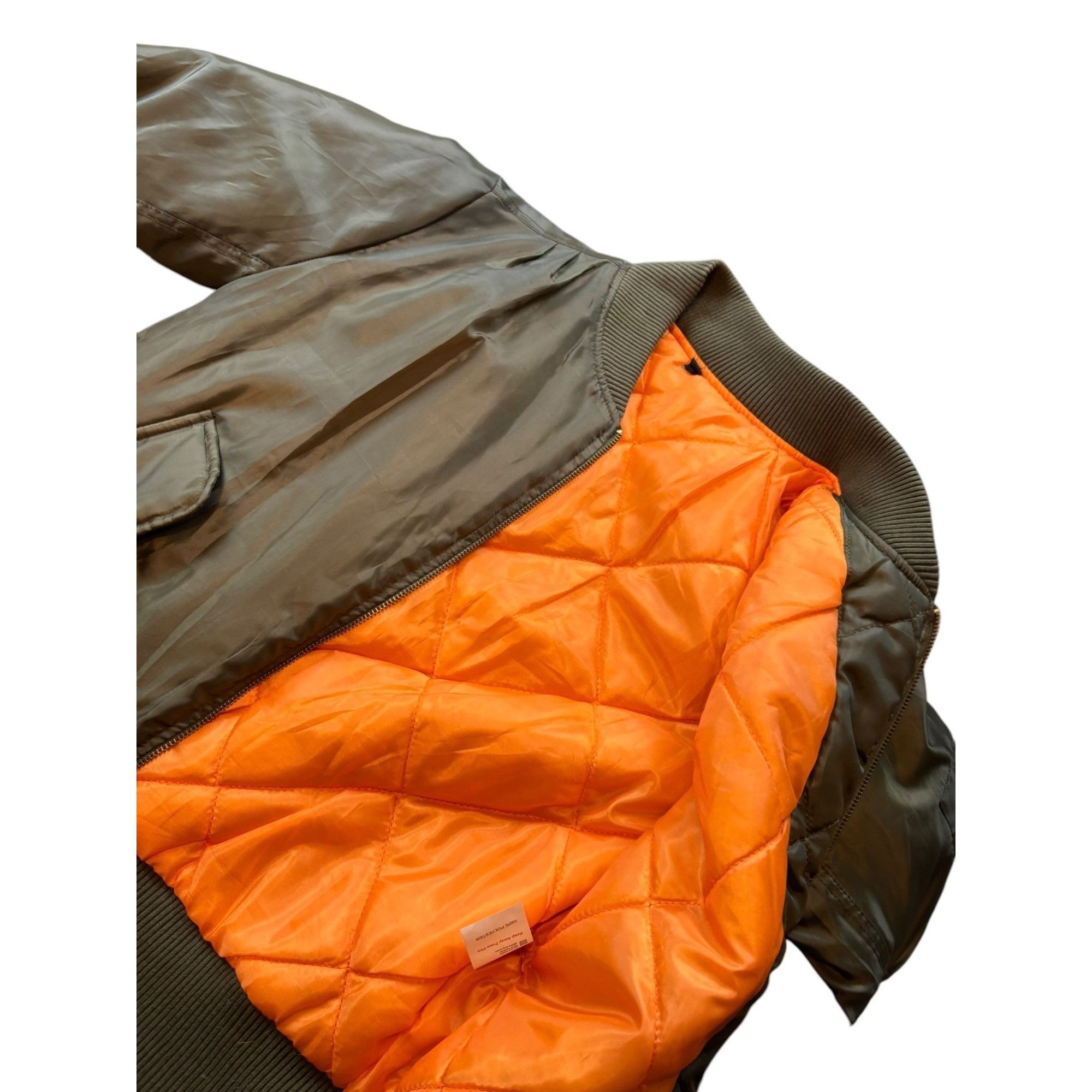 Other Vintage Olive Green Bomber Jacket With Orange Lining & Zip C Size US S / EU 44-46 / 1 - 7 Thumbnail