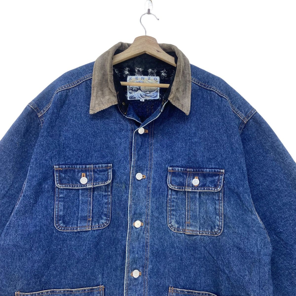 Kenzo Vintage Kenzo Sherpa Workwear Chore Heavy Denim Jacket Size US M / EU 48-50 / 2 - 5 Thumbnail