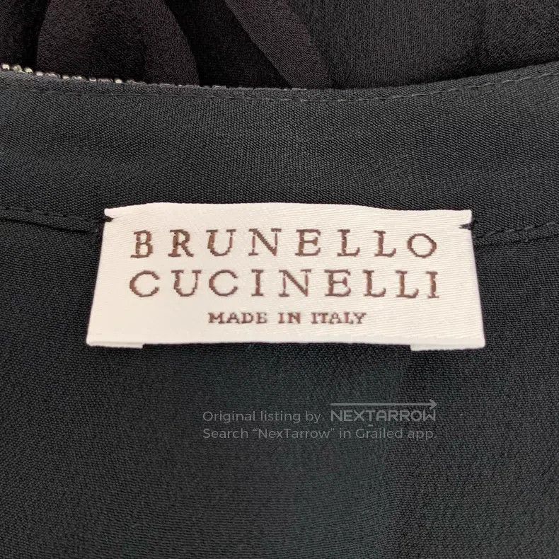 Brunello Cucinelli Brunello Cucinelli Black sequined silk round-neck sleevele Size M / US 6-8 / IT 42-44 - 5 Thumbnail
