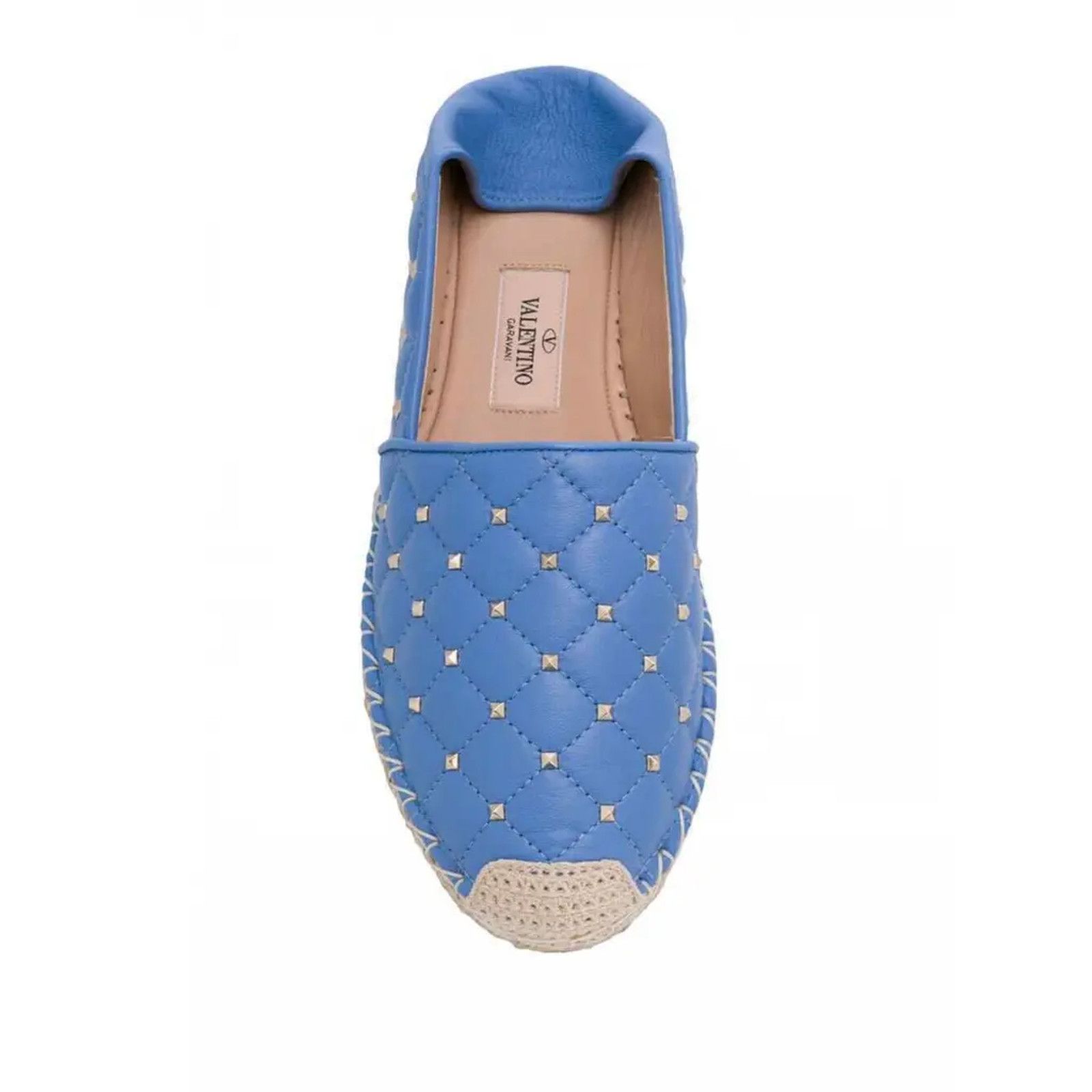 Valentino Valentino Rockstud Spike Blue Quilted Leather Slide Back Size US 7 / IT 37 - 7 Thumbnail