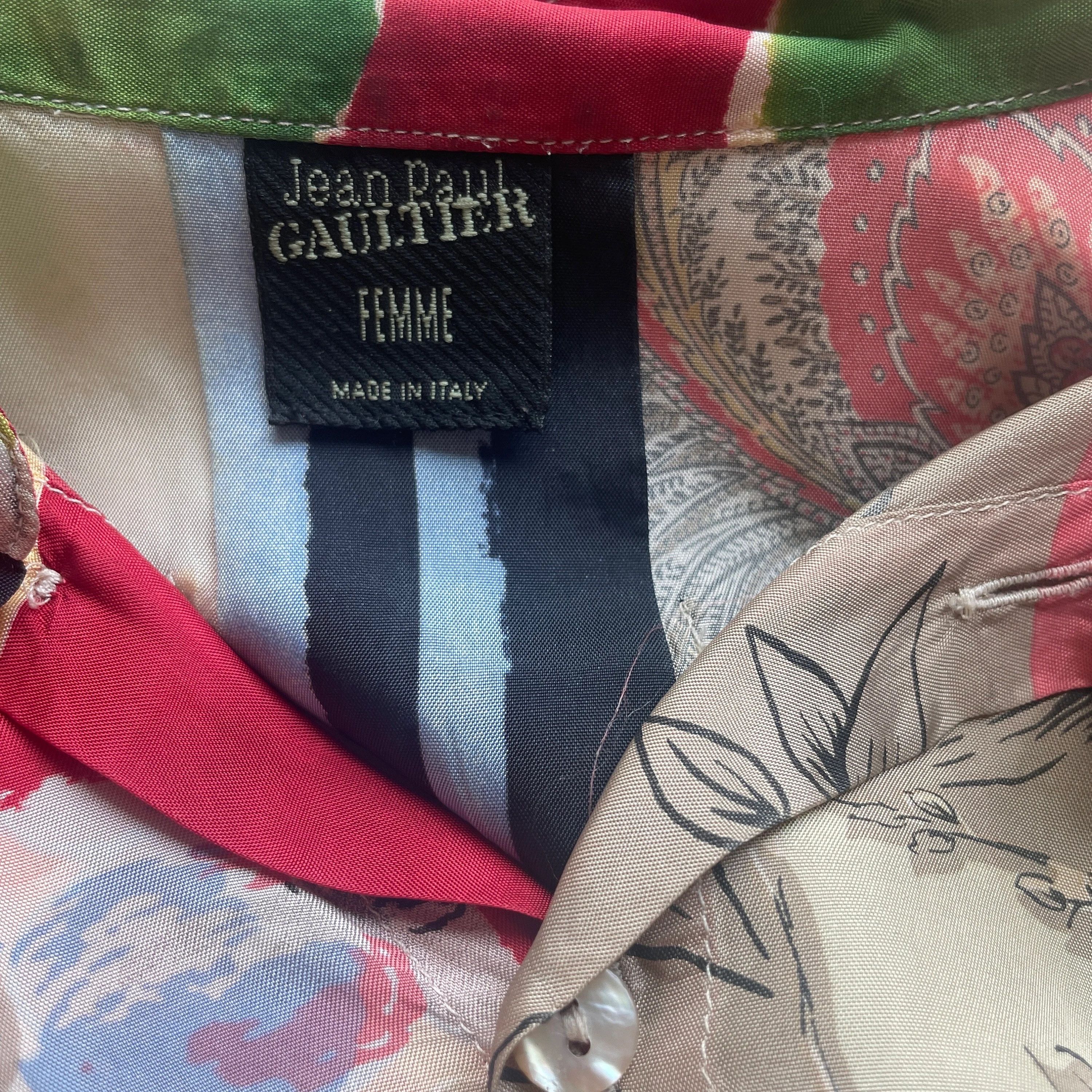 Jean Paul Gaultier JPG Femme all over contrasting watercolor art print blouse Size M / US 6-8 / IT 42-44 - 5 Thumbnail