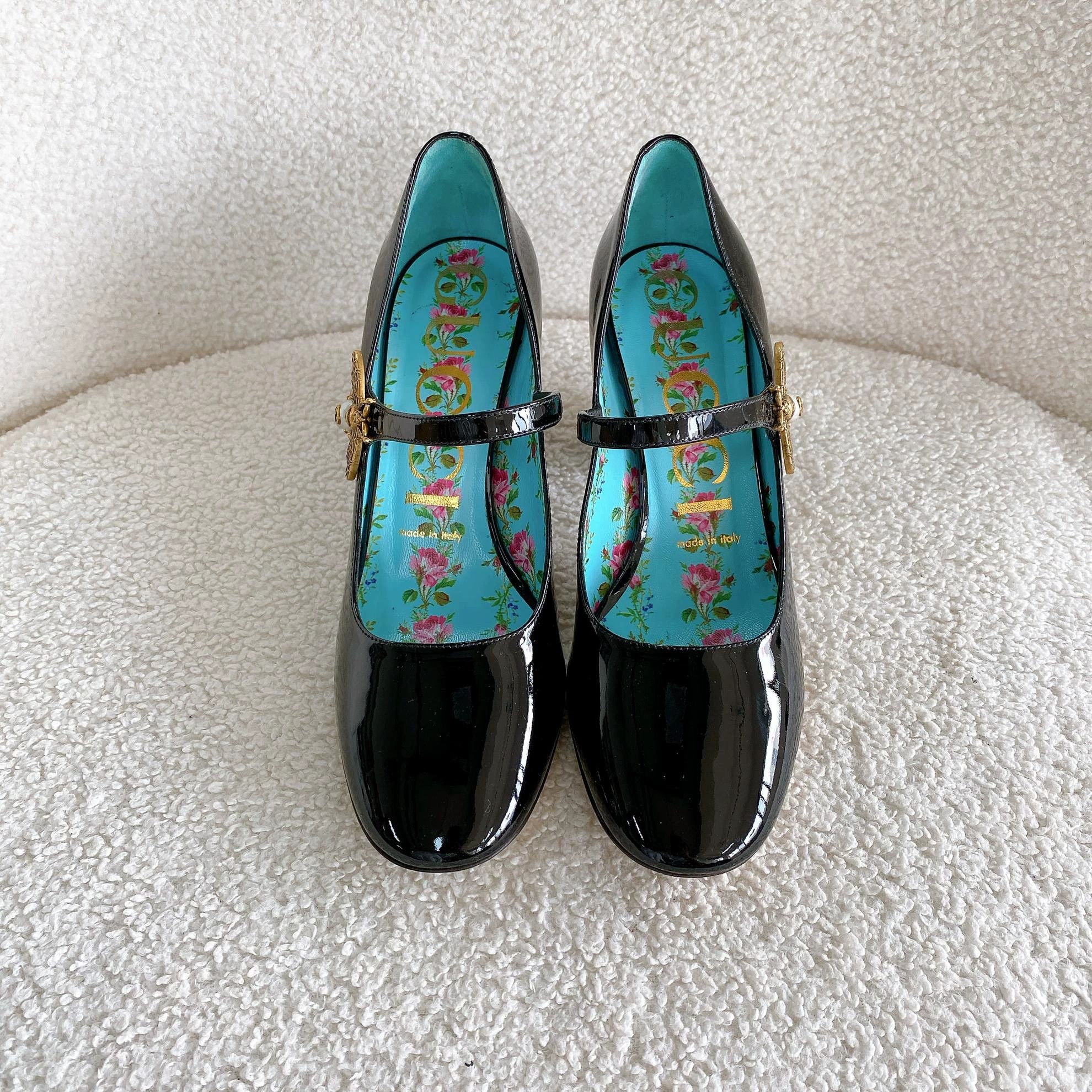 Gucci Gucci women's black patent leather high heels Size US 5.5 / IT 35.5 - 2 Thumbnail