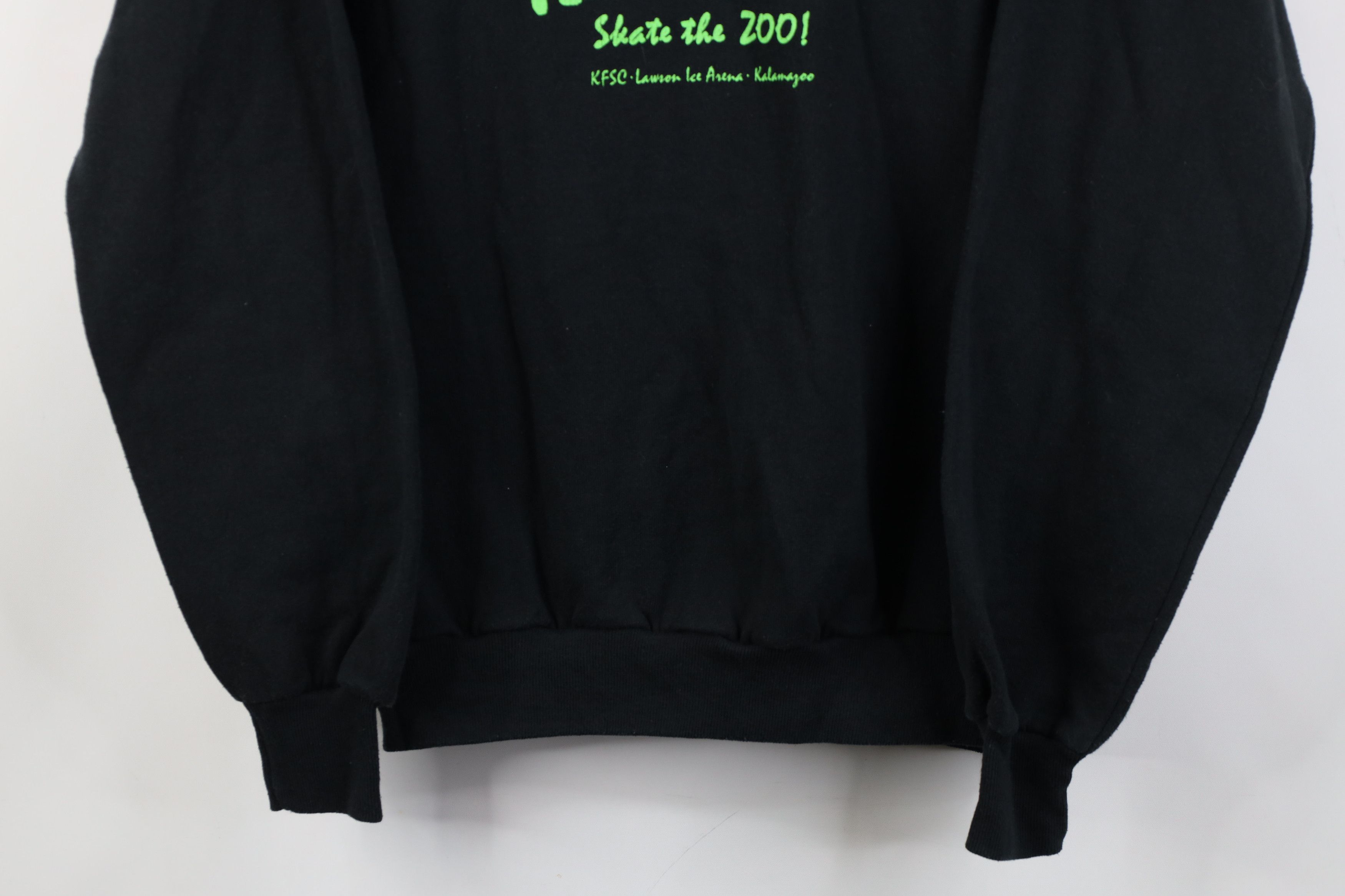 Vintage Vintage 90s Skating Kalamazoo Zoo Sweatshirt Black USA Size L / US 10 / IT 46 - 3 Thumbnail