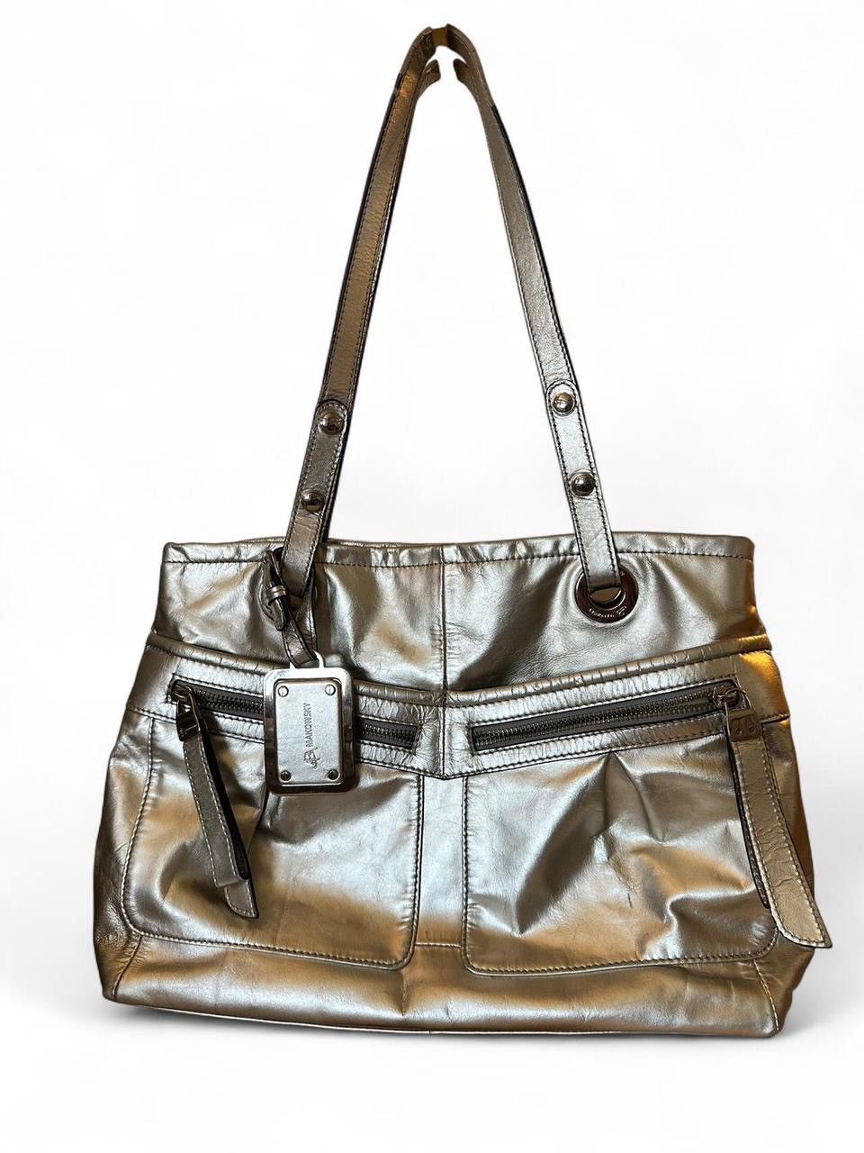Other B. Makowsky Gold Metallic Leather Shoulder Bag Size ONE SIZE - 1 Thumbnail