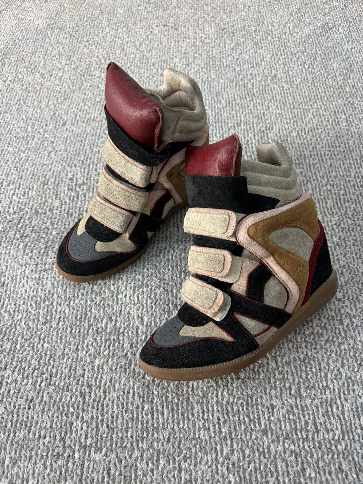 Isabel Marant Isabel Marant Multicolor Suede And Leather Wedge Sneakers Size US 7 / IT 37 - 3 Thumbnail