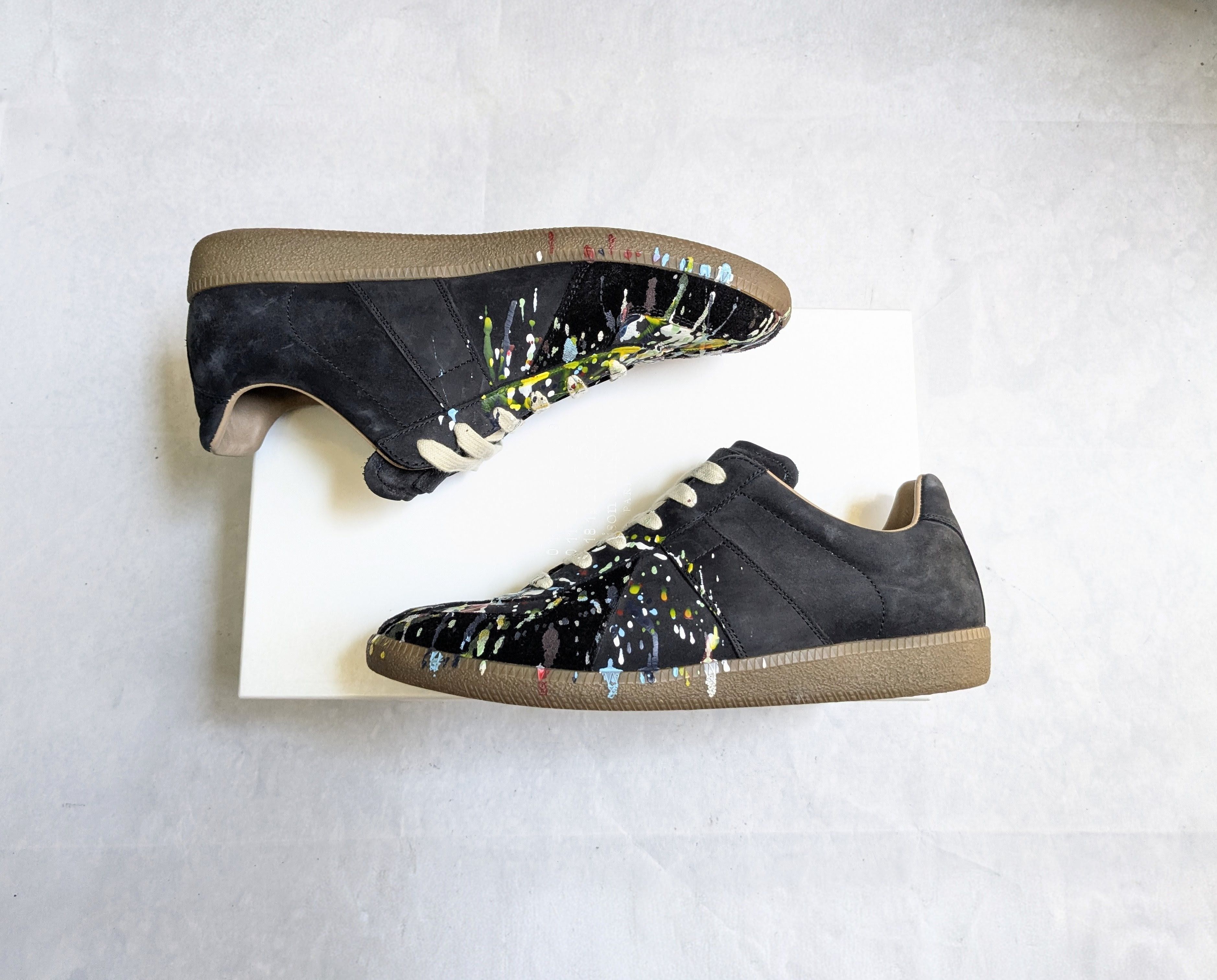 Maison Margiela Maison Margiela Replica GAT Black Paint Splatter 9 42 Low Size US 9 / EU 42 - 2 Thumbnail