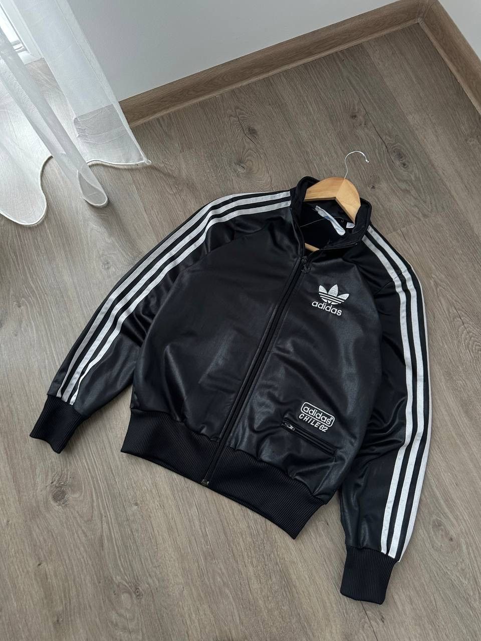 Adidas × Vintage Vintage Adidas Chile 62 Black Full Zip Hoodie Size US M / EU 48-50 / 2 - 12 Thumbnail