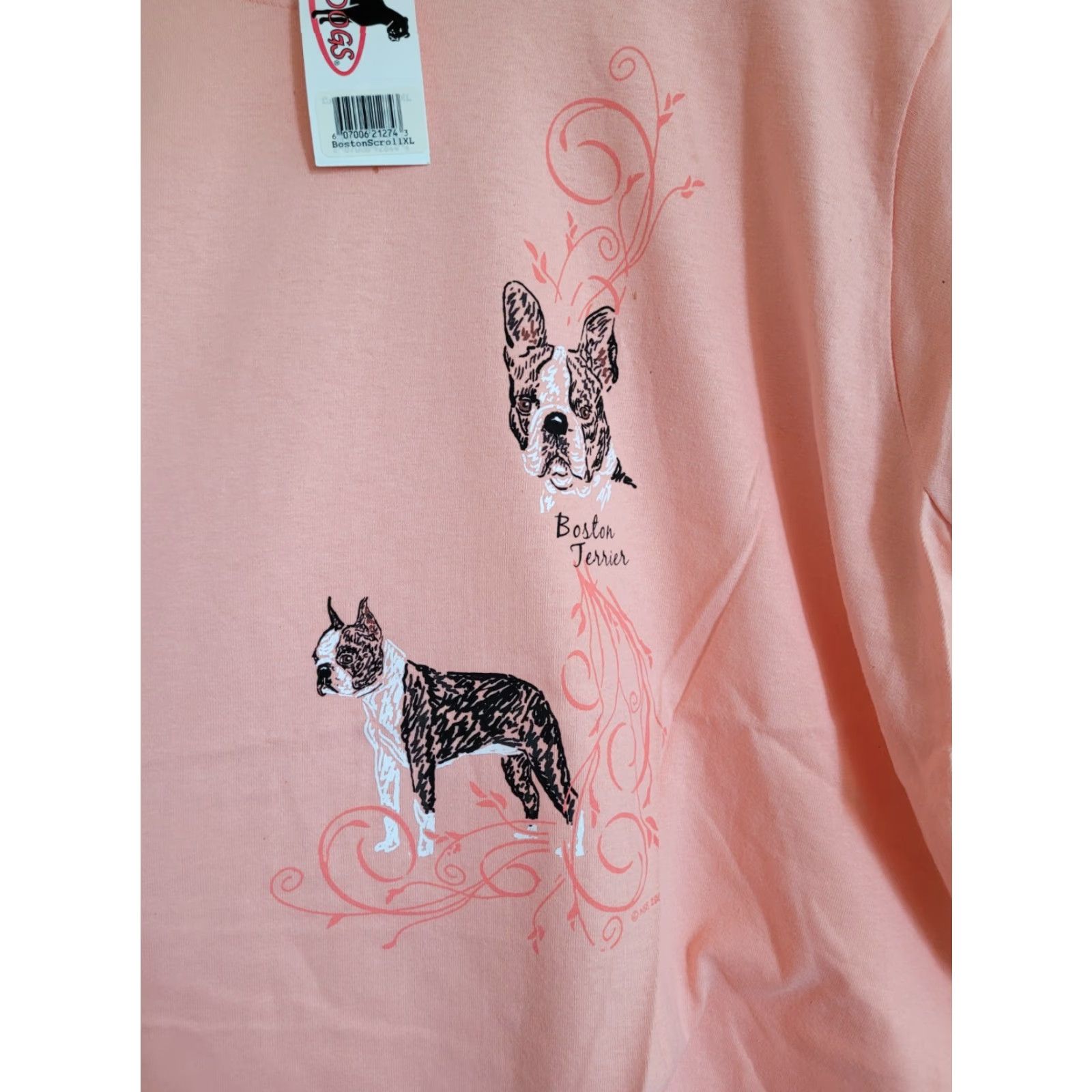 Gildan Boston Terrier Dog Lovers T Shirt Womens 2XL Orange GR8 Dogs NEW NWT Size XXL / US 16-18 / IT 52-54 - 2 Thumbnail