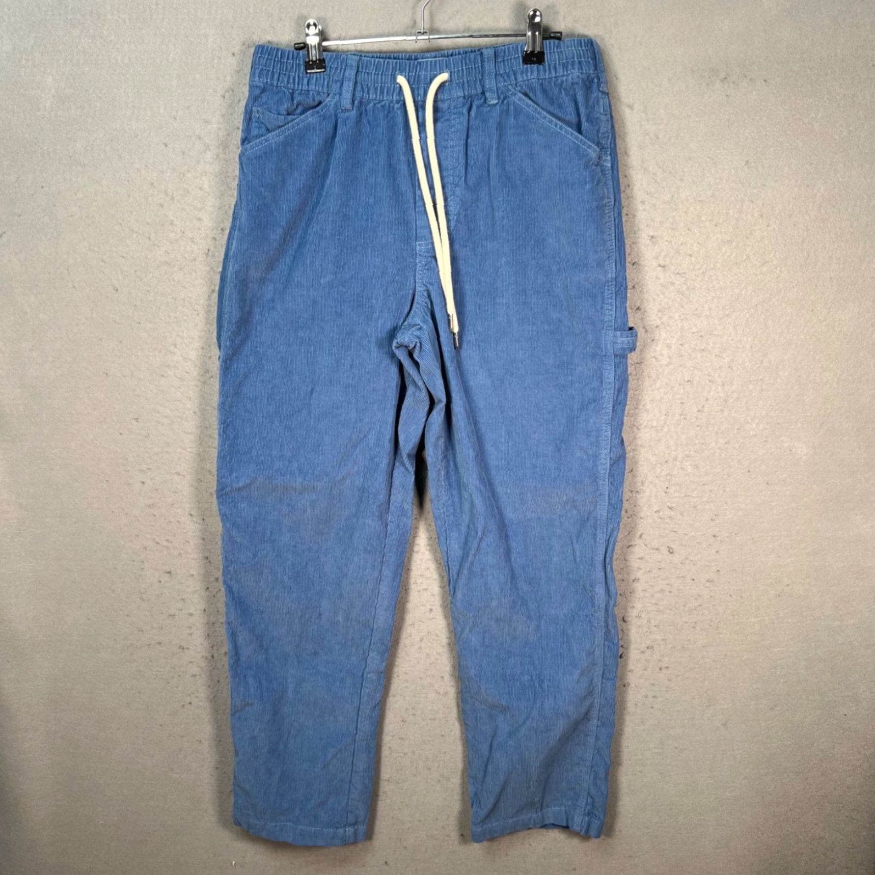 Bdg BDG Mens Medium Blue Corduroy Carpenter Jogger Pants Elastic Waist-Flat Front Roomy Casual Mens Pants Size US 31 - 2 Thumbnail