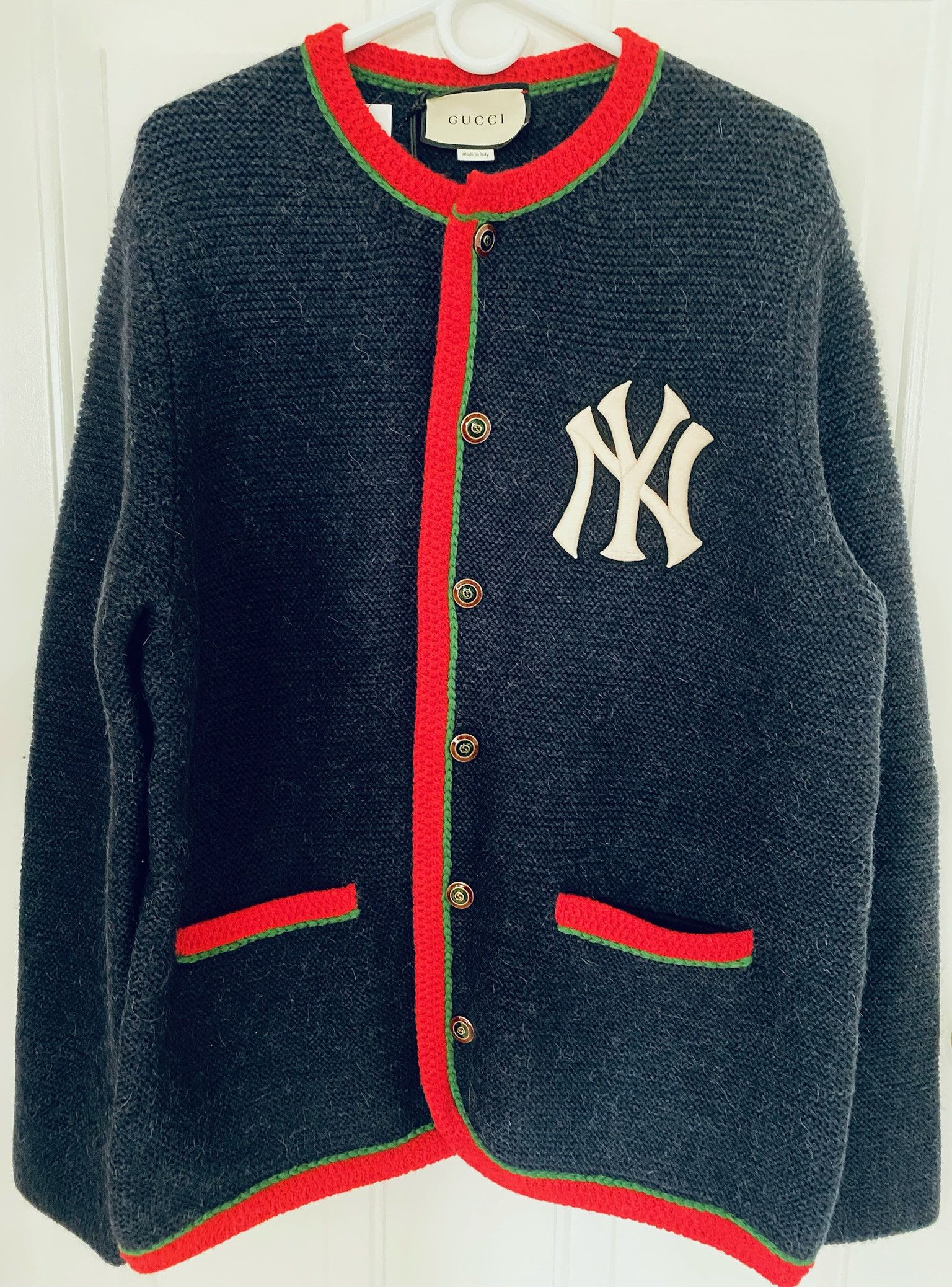 Gucci × MLB Gucci x MLB NY Yankees Alpaca Knit Cardigan - NWT - Size L Size US L / EU 52-54 / 3 - 1 Thumbnail