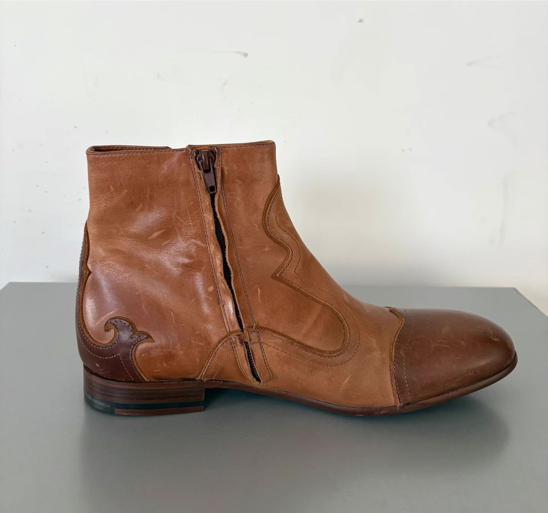 Etro Etro Men's Western Cowboy Ankle Boots Ｑ21 Size US 7 / EU 40 - 9 Thumbnail