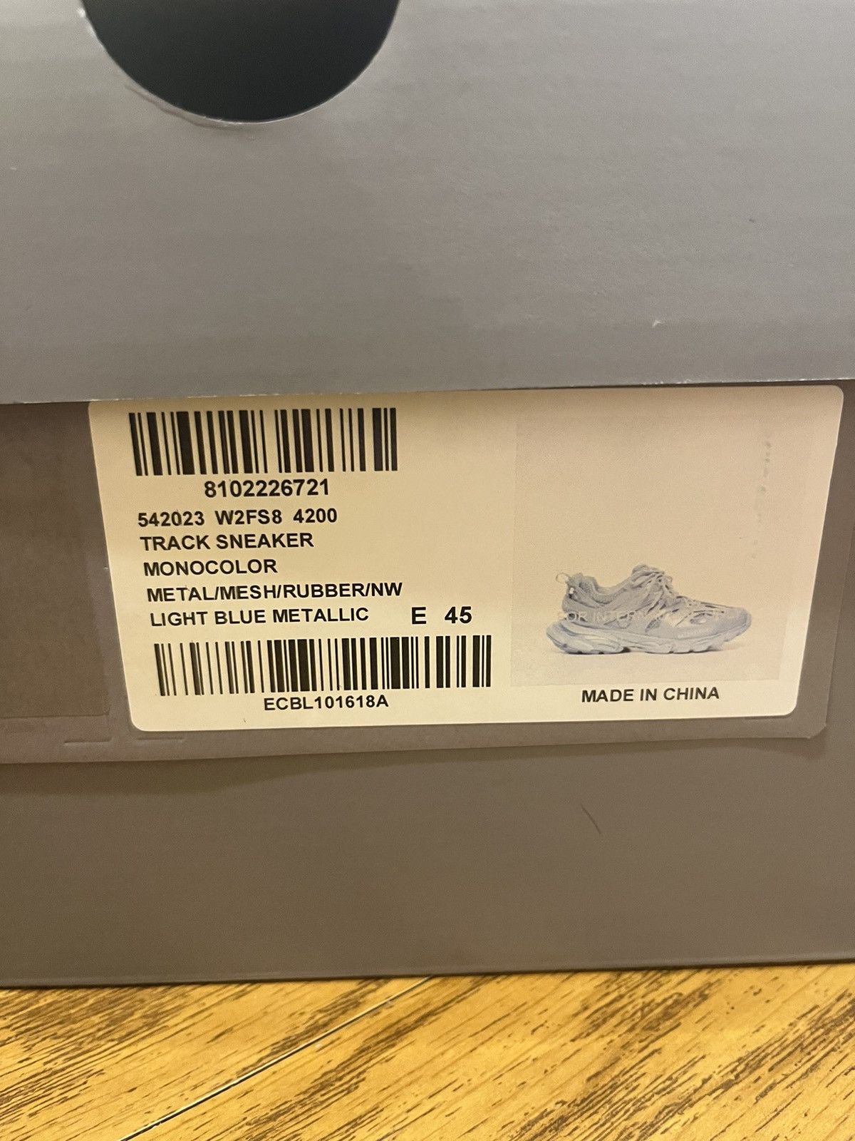Balenciaga Balenciaga Track Sneaker (Metallic Light Blue) Size US 12 / EU 45 - 9 Thumbnail