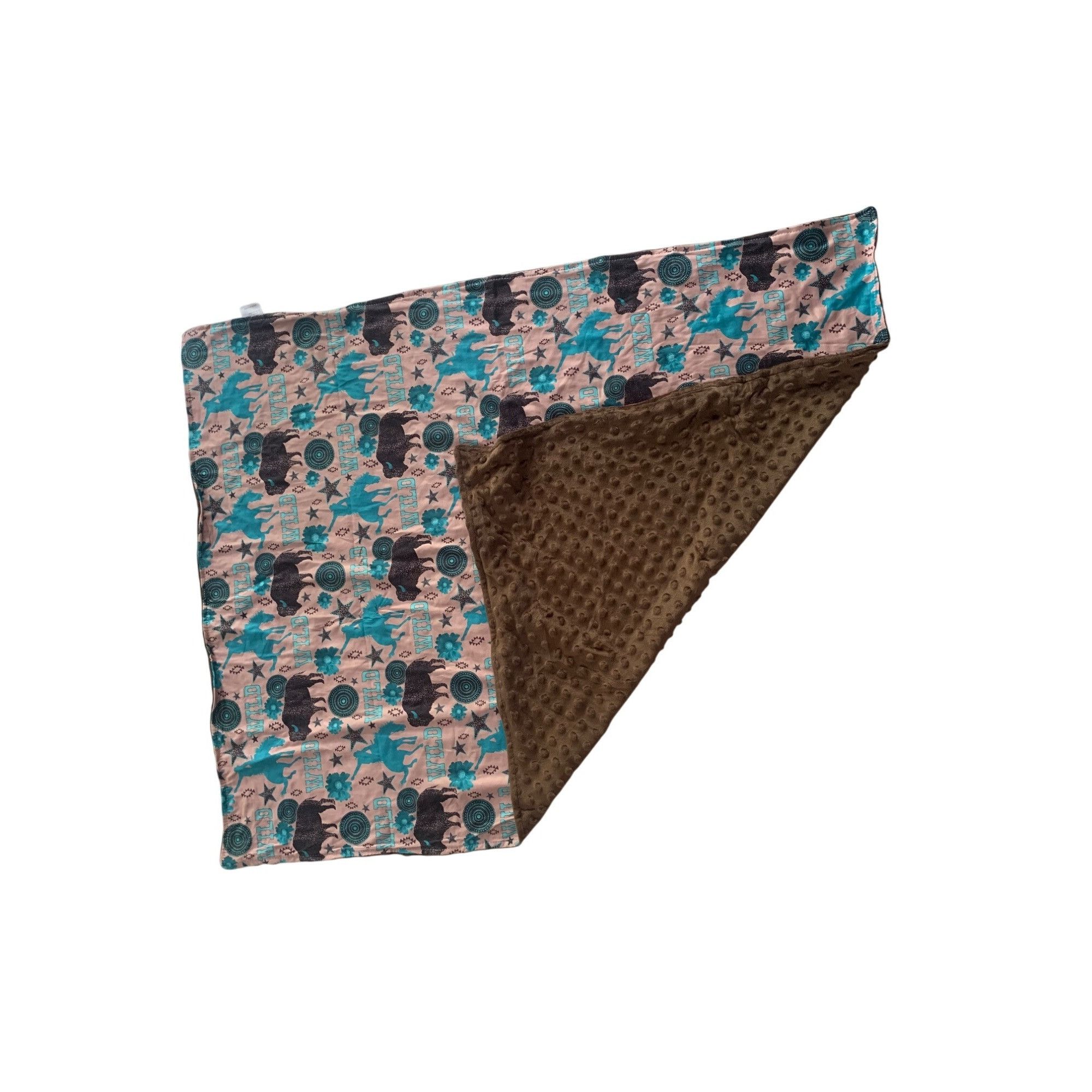 Other Baby Blanket/Car Seat Cover 35x35 Reversible Brown Minky & W Size ONE SIZE - 2 Thumbnail