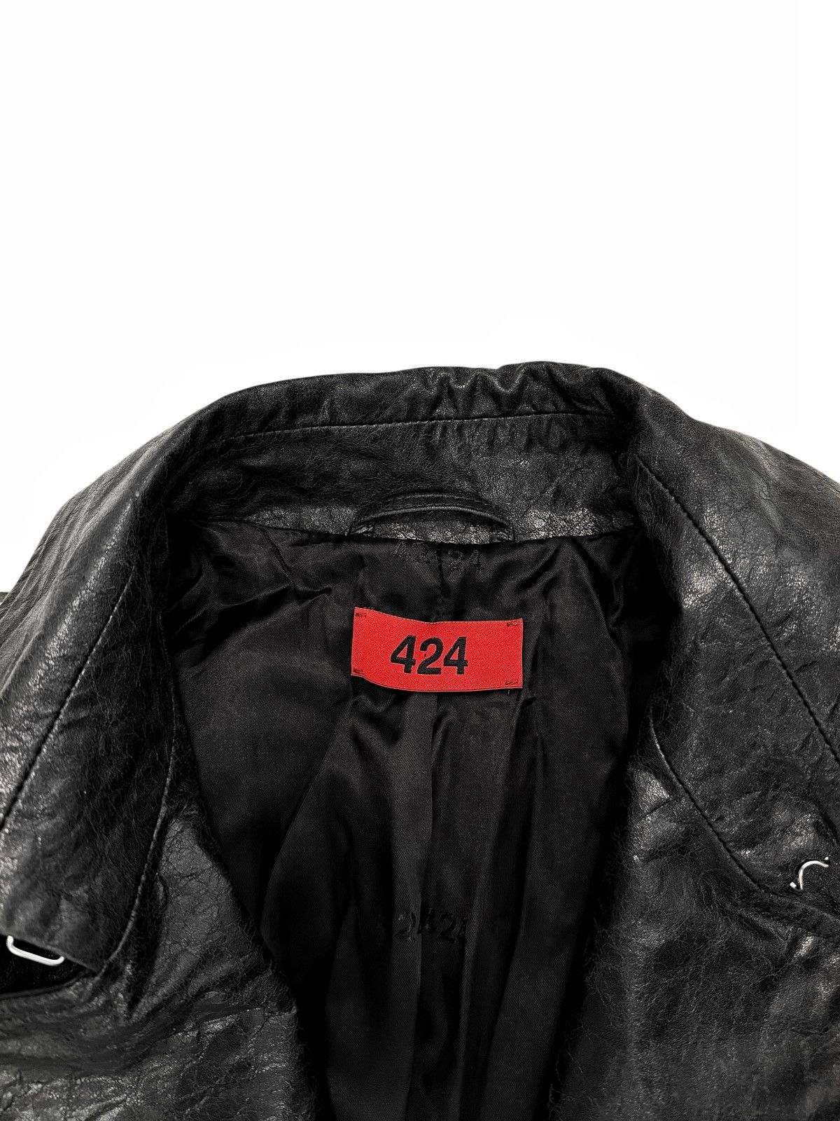 424 RARE 2024 Distressed Paper Effect Leather Trench Coat Size US M / EU 48-50 / 2 - 6 Thumbnail