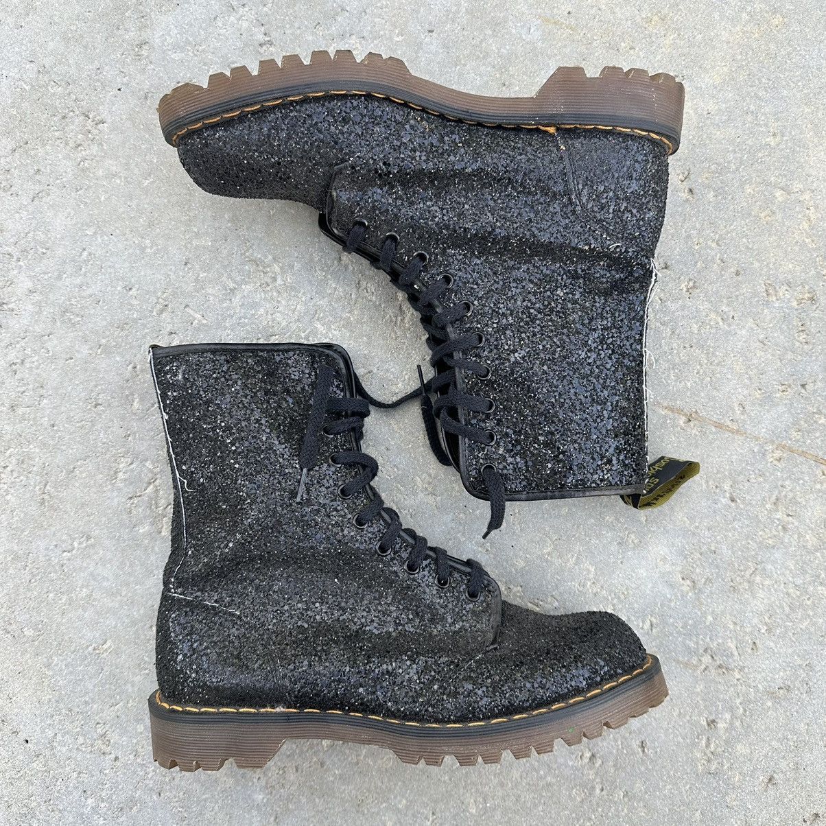 Dr. Martens VTG Dr Martens England Made Black Glitter Rock Boots Size US 8 / EU 41 - 2 Thumbnail