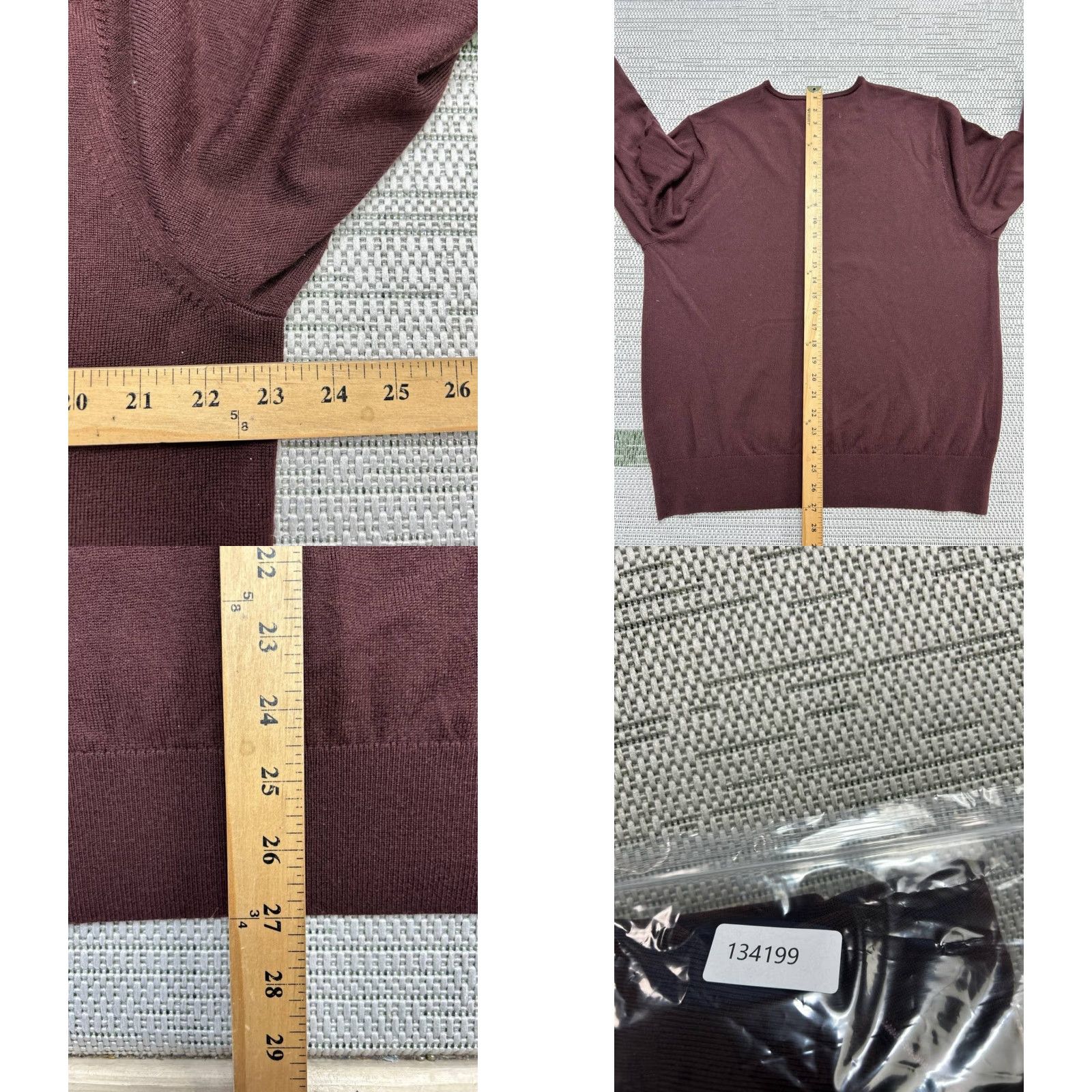 Bonobos Bonobos Sweater Mens XL Brown Wool Knit Pullover Pullover V-Neck Slim Wool Knit Solid Casual Business Knit Size US XL / EU 56 / 4 - 8 Thumbnail
