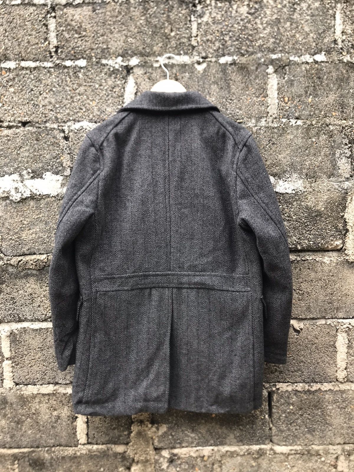 GU 🔥Japanese Brand GU Herringbone Double Breasted Peacoat Size US L / EU 52-54 / 3 - 12 Thumbnail