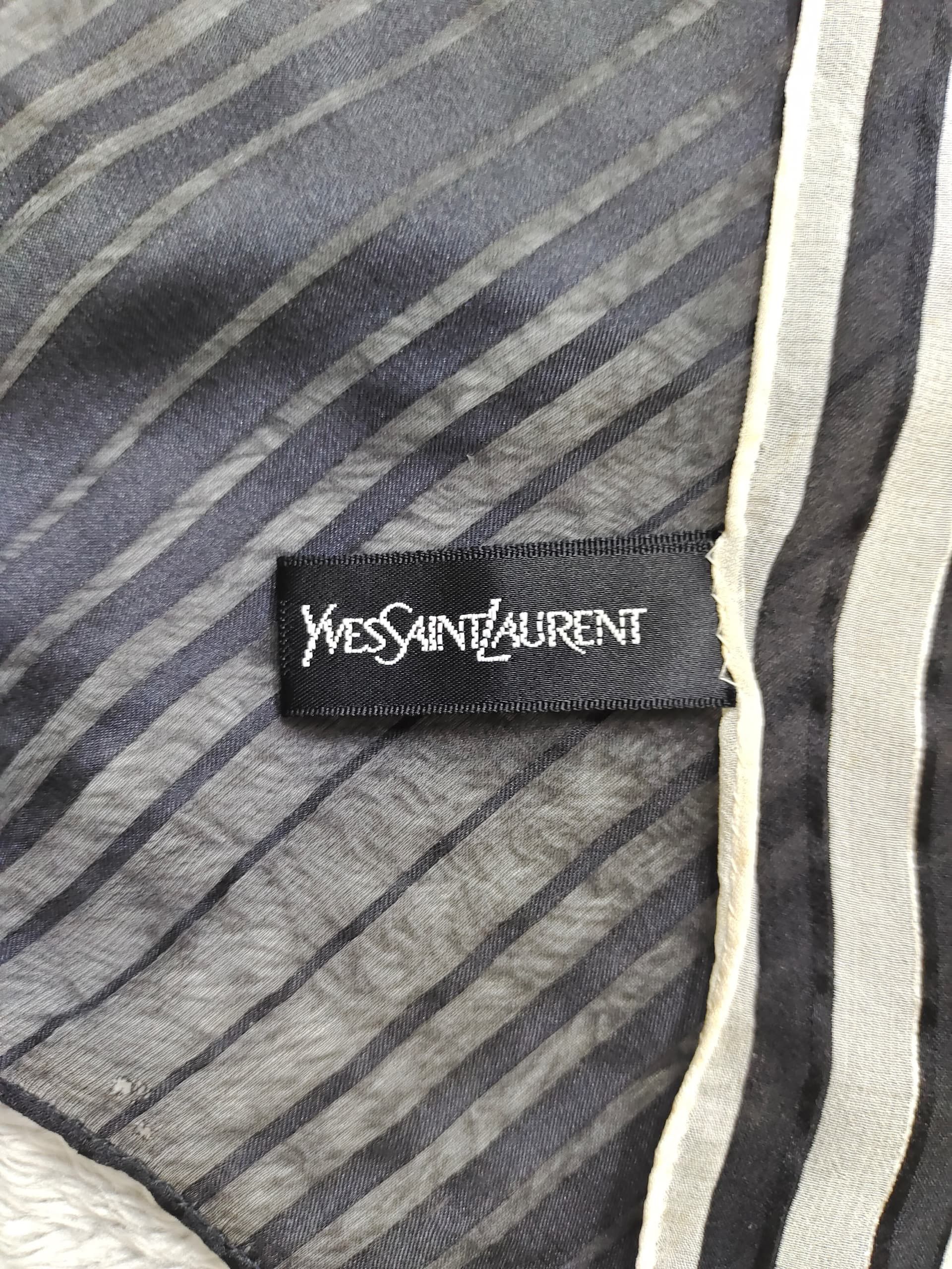 Yves Saint Laurent Vintage Yves Saint Laurent Striped Scarf Black and White Size ONE SIZE - 3 Thumbnail