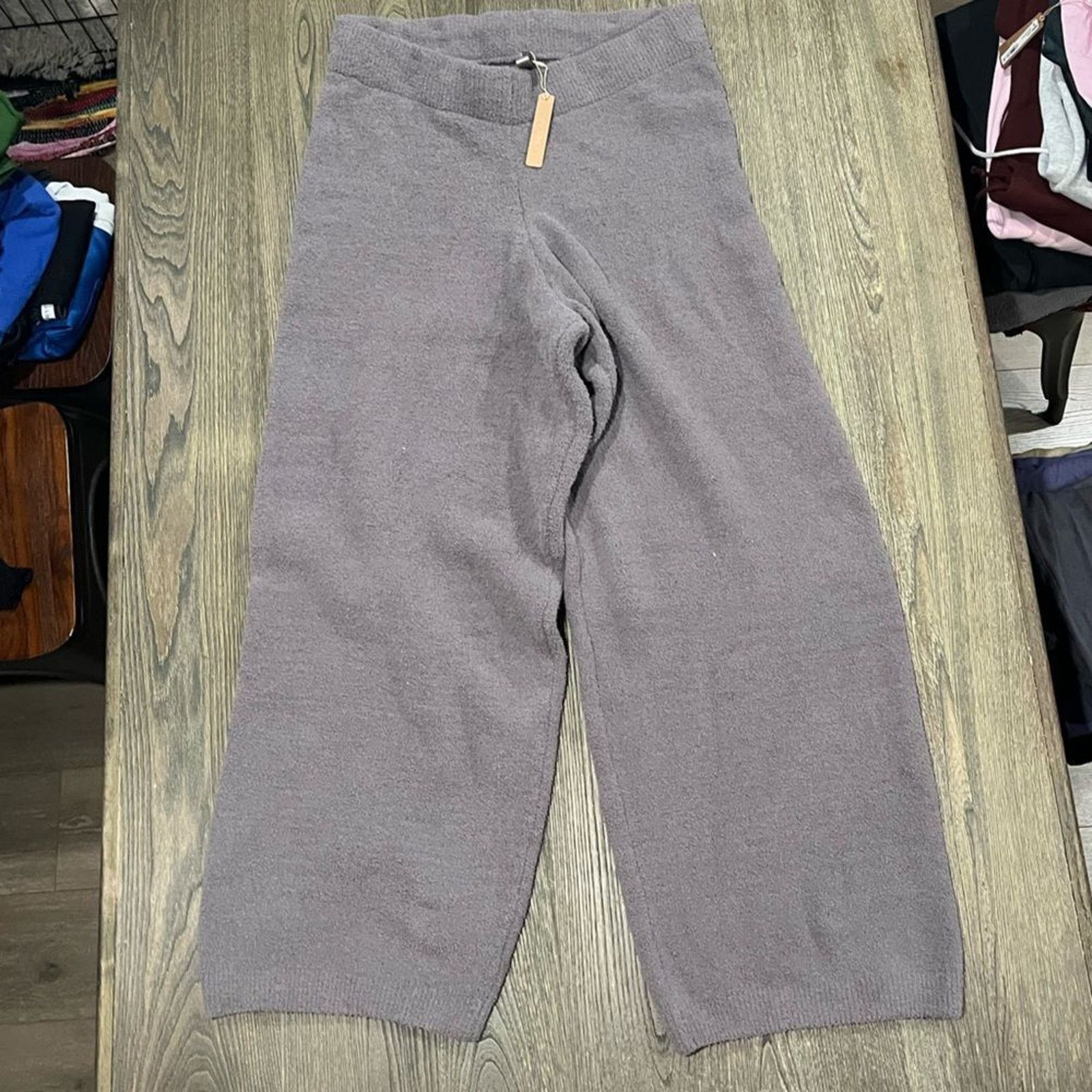 SKIMS NWT Skims Cozy Knit Straight Leg Pants Elastic Chalk Size XL Size 31" - 1 Thumbnail