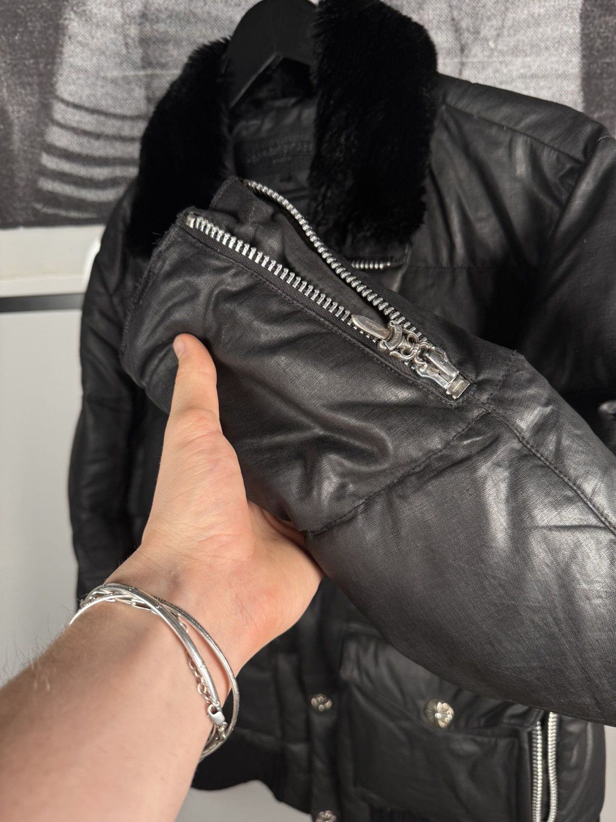 Chrome Hearts 🚭GRAIL🚭 EARLY 2000's MINK COLLAR WAXED COTTON UTILITY JACKET Size US L / EU 52-54 / 3 - 7 Thumbnail