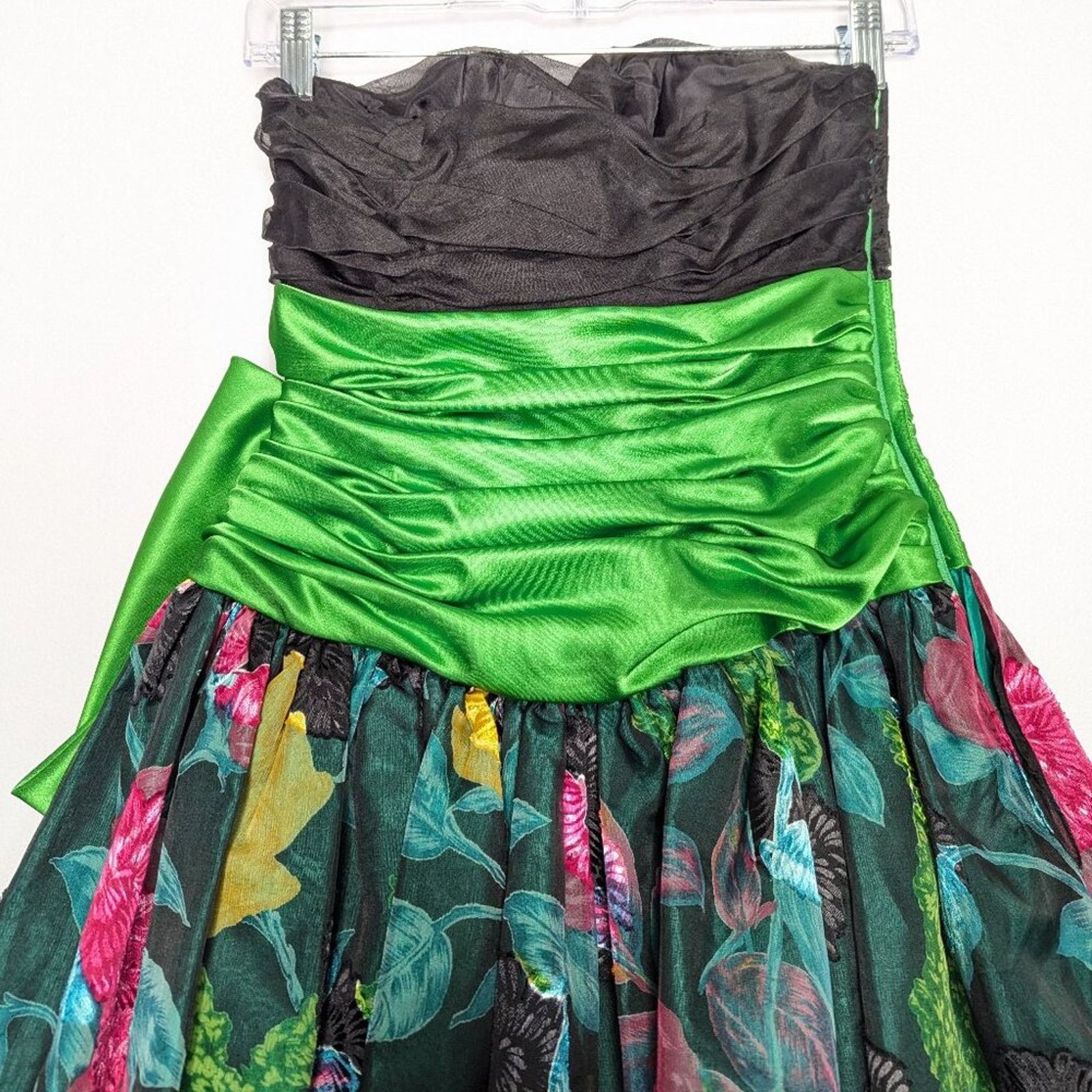 Vintage Lillie Rubin Vintage 80's Floral Print Strapless Party Dress Size S / US 4 / IT 40 - 11 Thumbnail