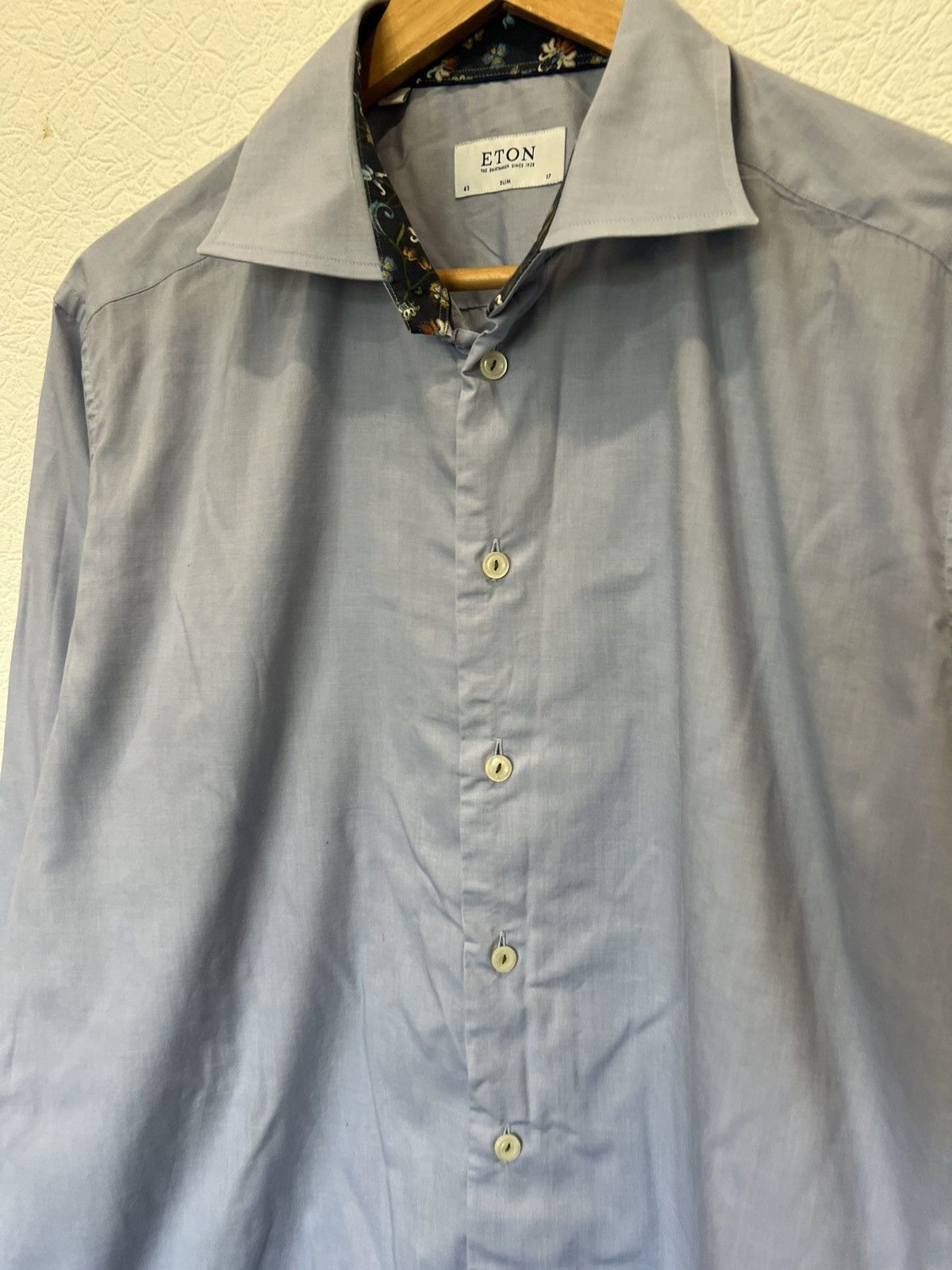 Eton Eton Blue Classic Button Up Shirt Mens Size US L / EU 52-54 / 3 - 2 Thumbnail