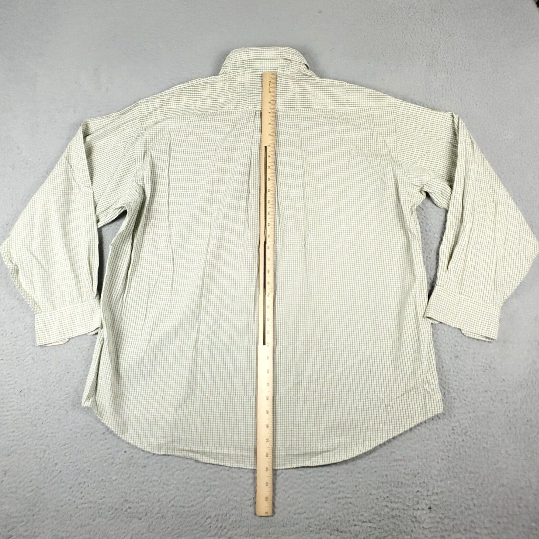 Tommy Hilfiger Tommy Hilfiger Dress Shirt Mens 17 Green Check Button-Down Long Sleeve 100% Cotton Vintage? No (Regular) - Classic Casual Workwear Mens Shirt Size 46R - 4 Thumbnail