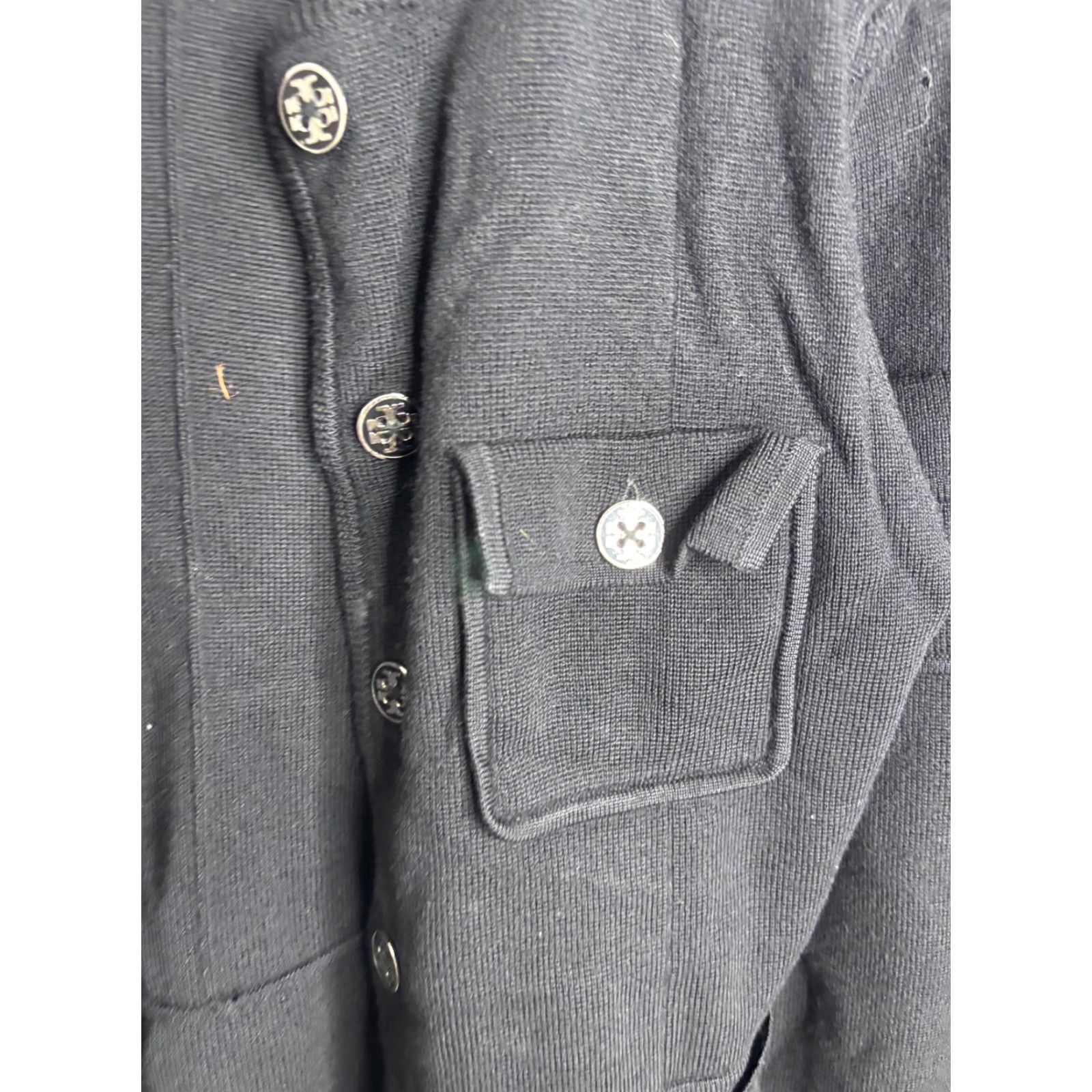 Tory Burch VINTAGE Tory Burch Jacket Womens Small Black Wool Military Style Button Front Pockets Size S / US 4 / IT 40 - 2 Thumbnail