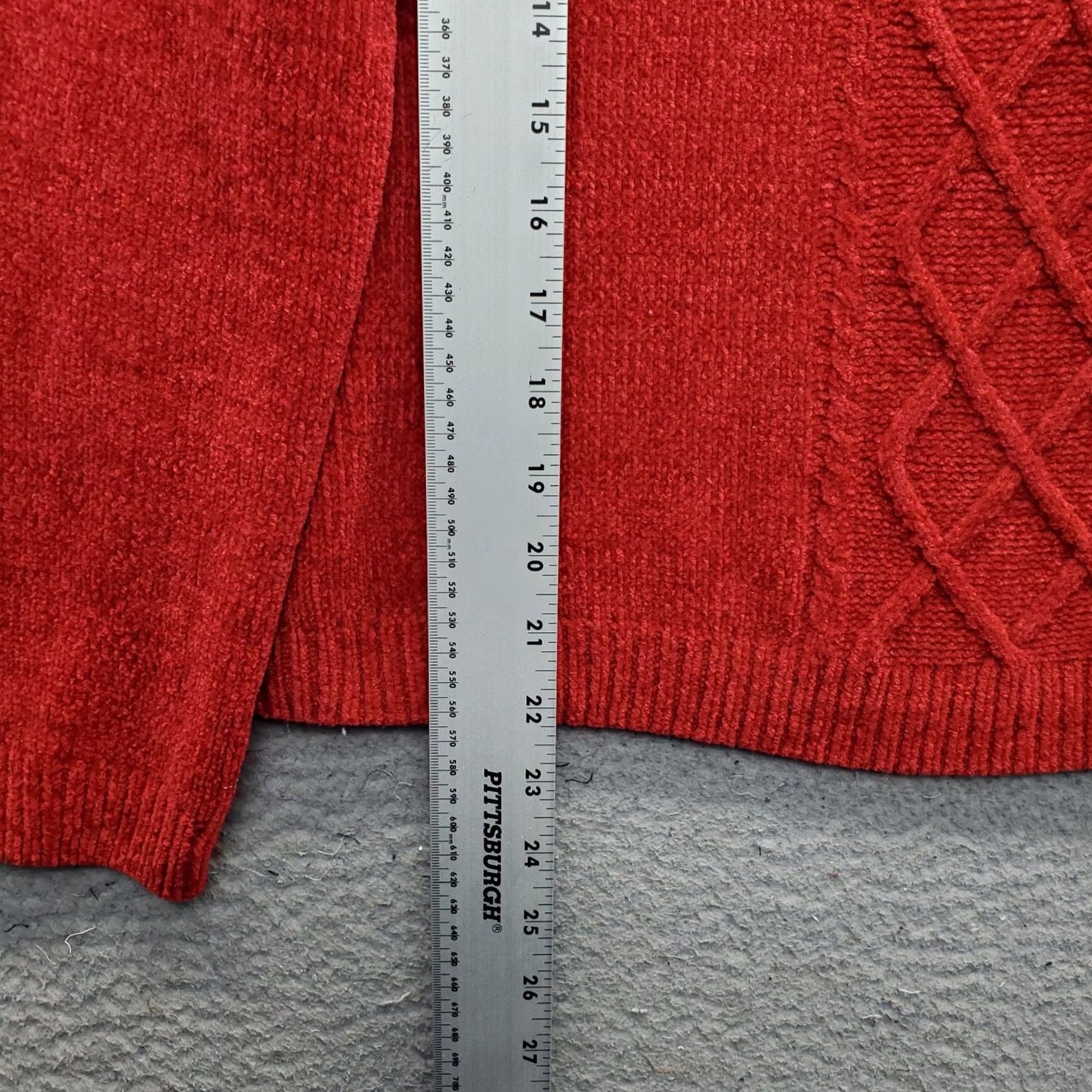 Vintage Alfred Dunner Sweater Womens Size PM Red Cable Knit Long Sleeve Mock Neck Pullover, Petite, Knit, 100% Acrylic, Regular Fit Size M / US 6-8 / IT 42-44 - 3 Thumbnail