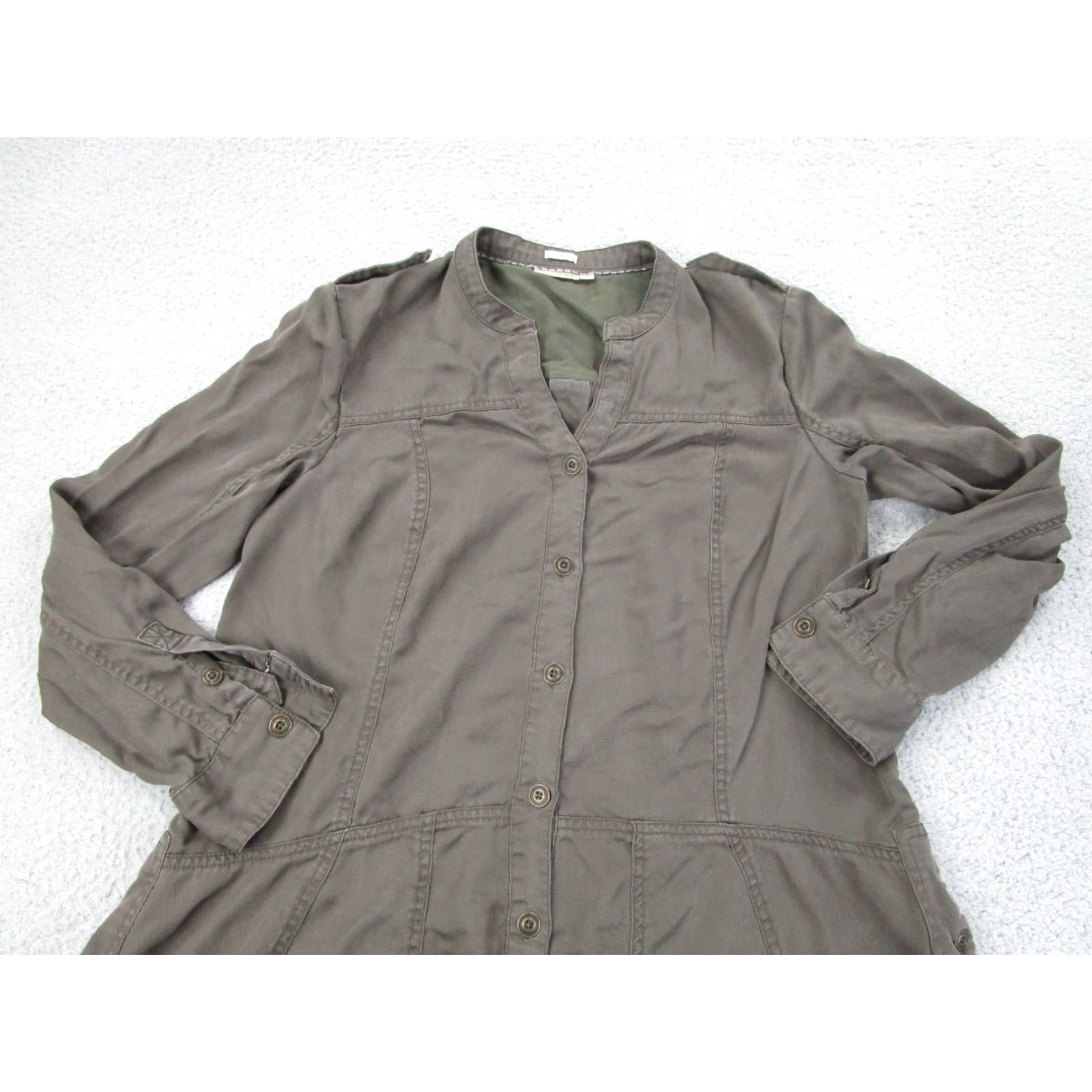 Vintage Holding Horses Women's Shirt Dress 8 Brown Bohemian Western Casual Long Sleeve Twill Size M / US 6-8 / IT 42-44 - 2 Thumbnail
