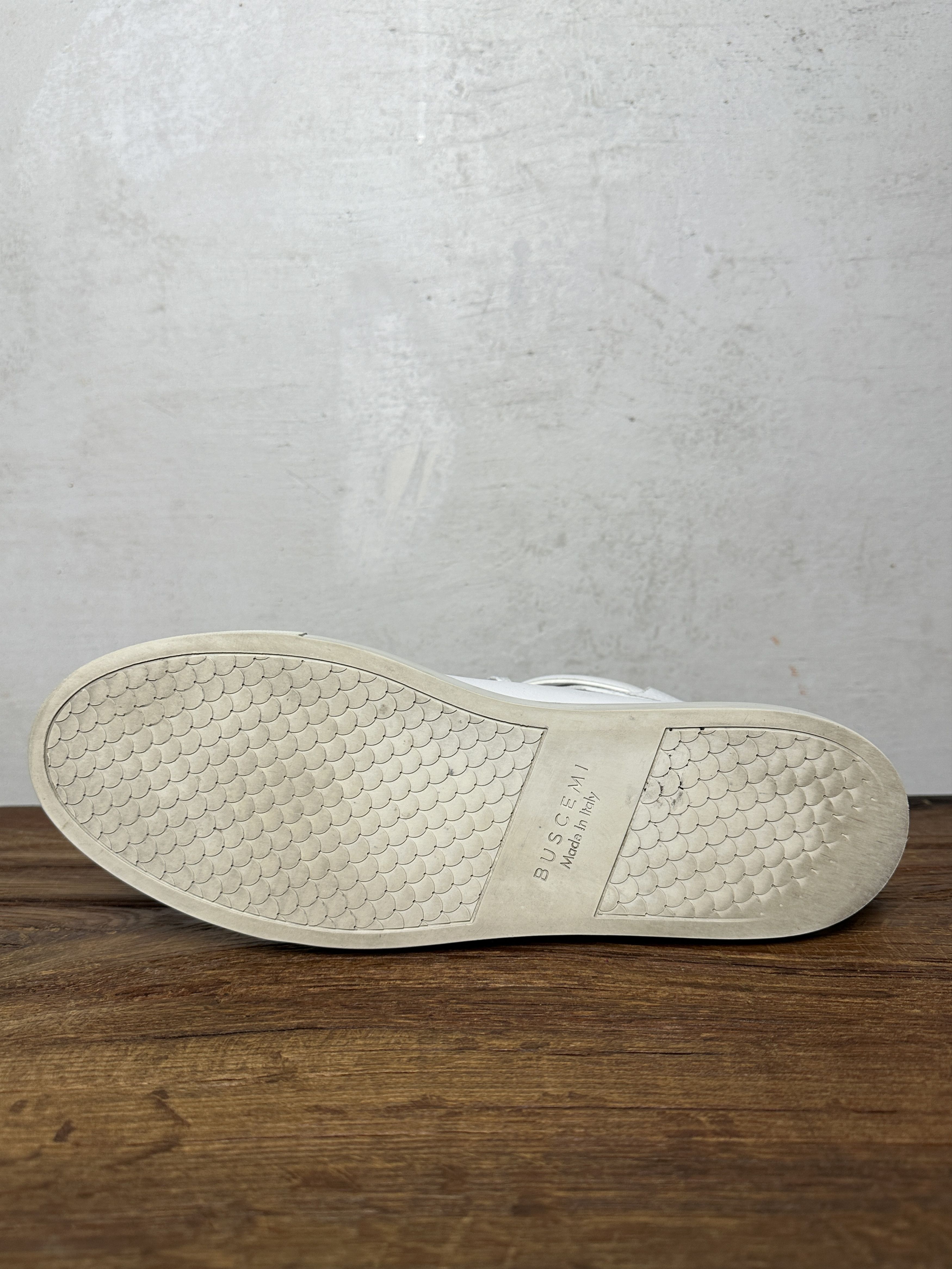 Buscemi 100MM Buckle White Sneakers Hi Top Sneakers